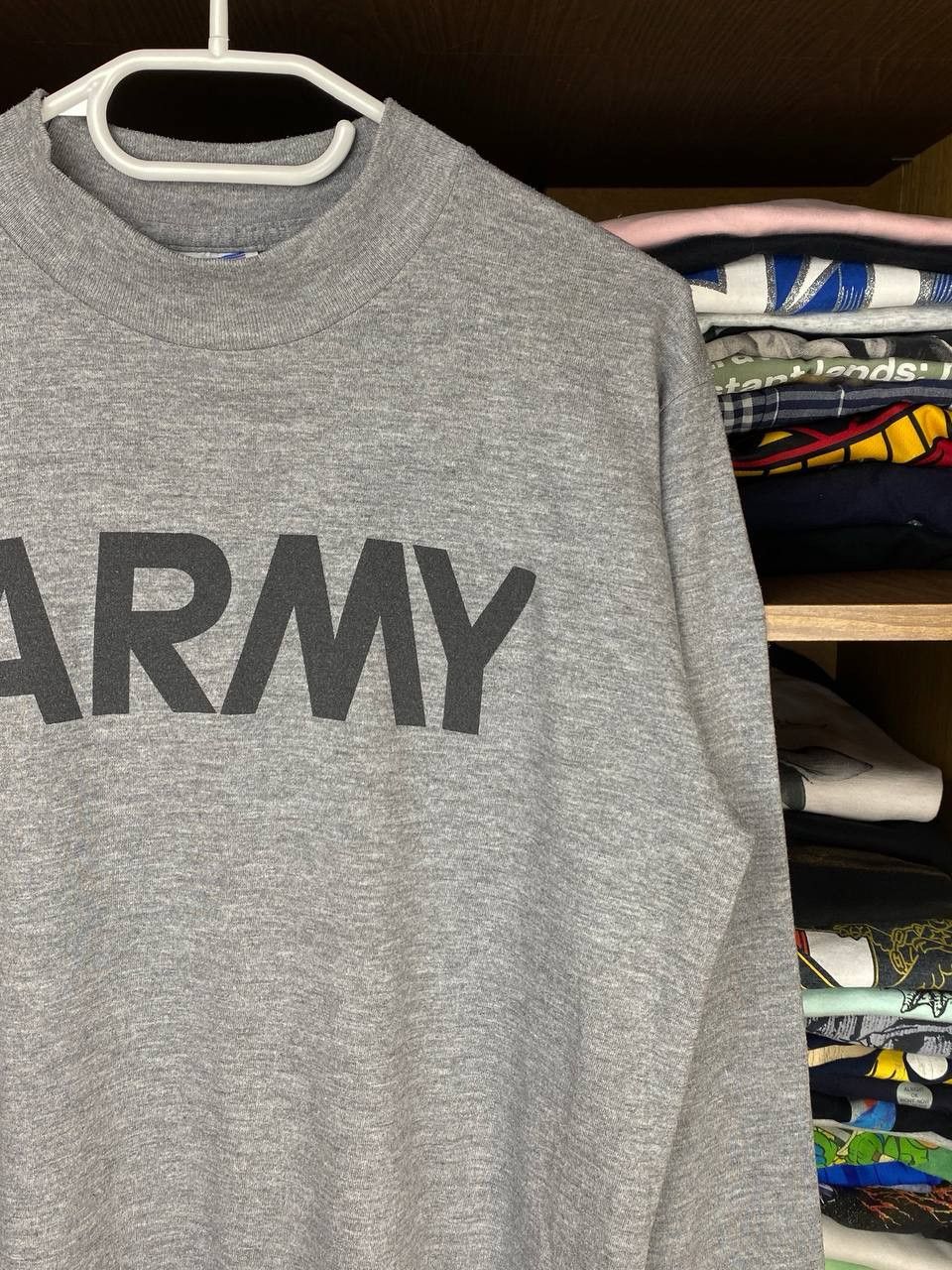 Soffe Vintage 90s US Army Mock Neck Long Sleeve Tshirt Size US S / EU 44-46 / 1 - 4 Thumbnail