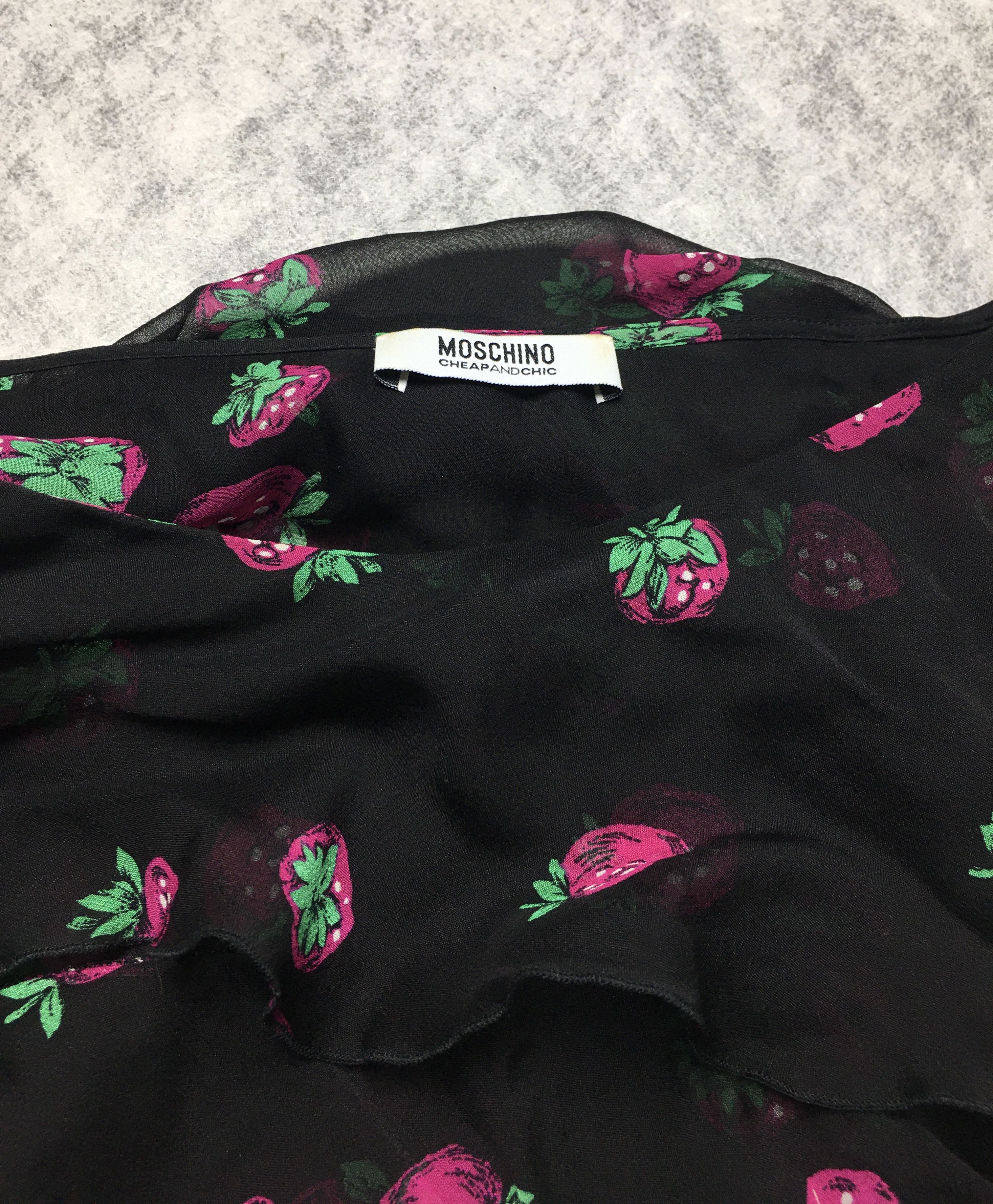 Moschino Moschino Cheap & Chic Silk Chiffon Strawberry Dress US 10 Size L / US 10 / IT 46 - 6 Thumbnail