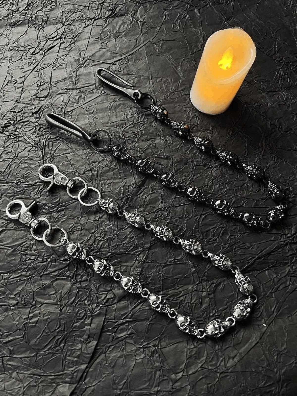 Jewelry Metal Big Skull Wallet Chain, Pants Chain Size ONE SIZE - 4 Thumbnail