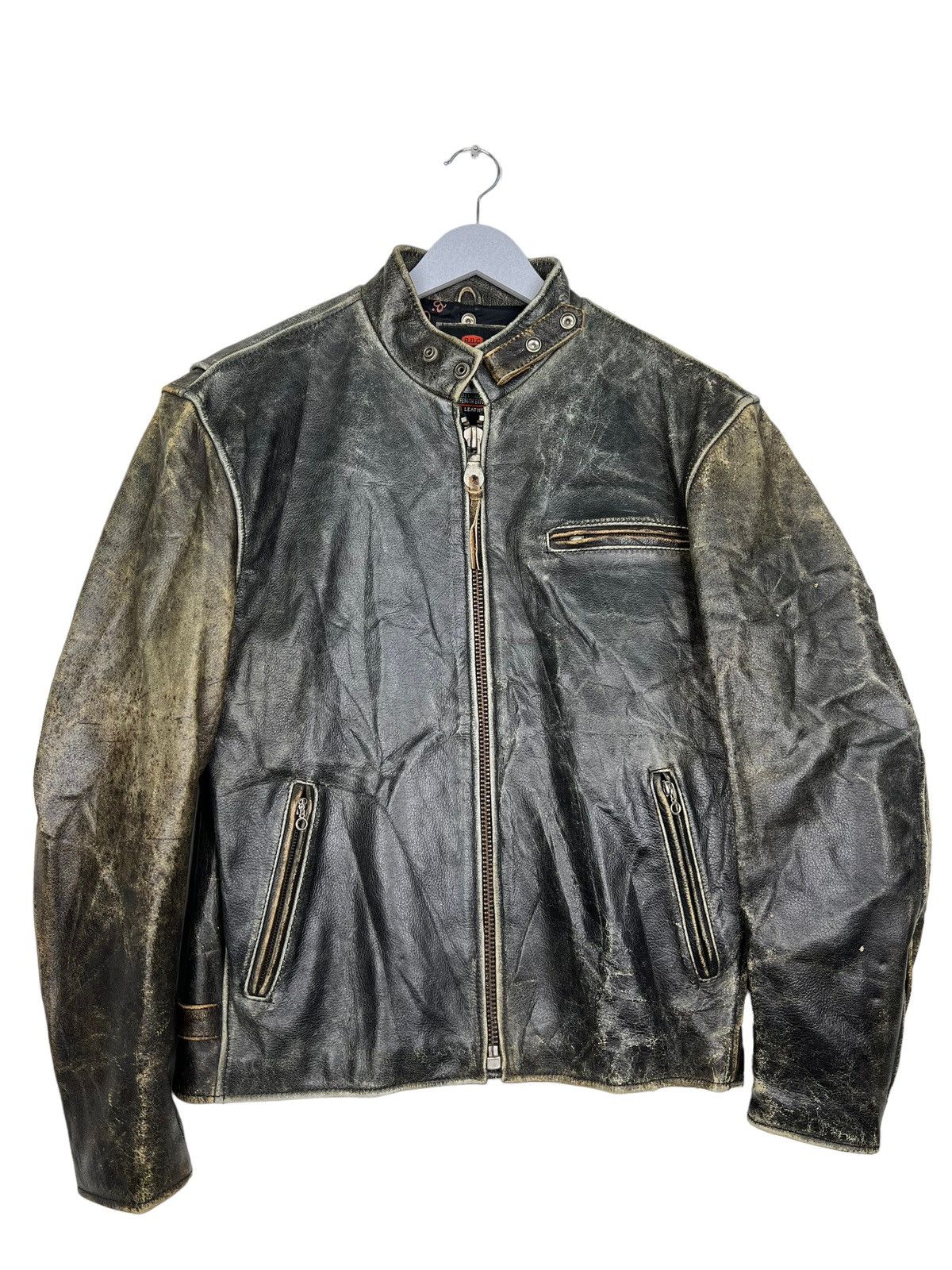 Japanese Brand 🔥 70s VINTAGE RBC LEATHER ROAD MASTER MOTO RIDER JACKET Size US L / EU 52-54 / 3 - 5 Thumbnail