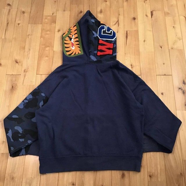 Bape BAPE Giant shark full zip hoodie Blue camo a bathing ape Size US M / EU 48-50 / 2 - 3 Thumbnail