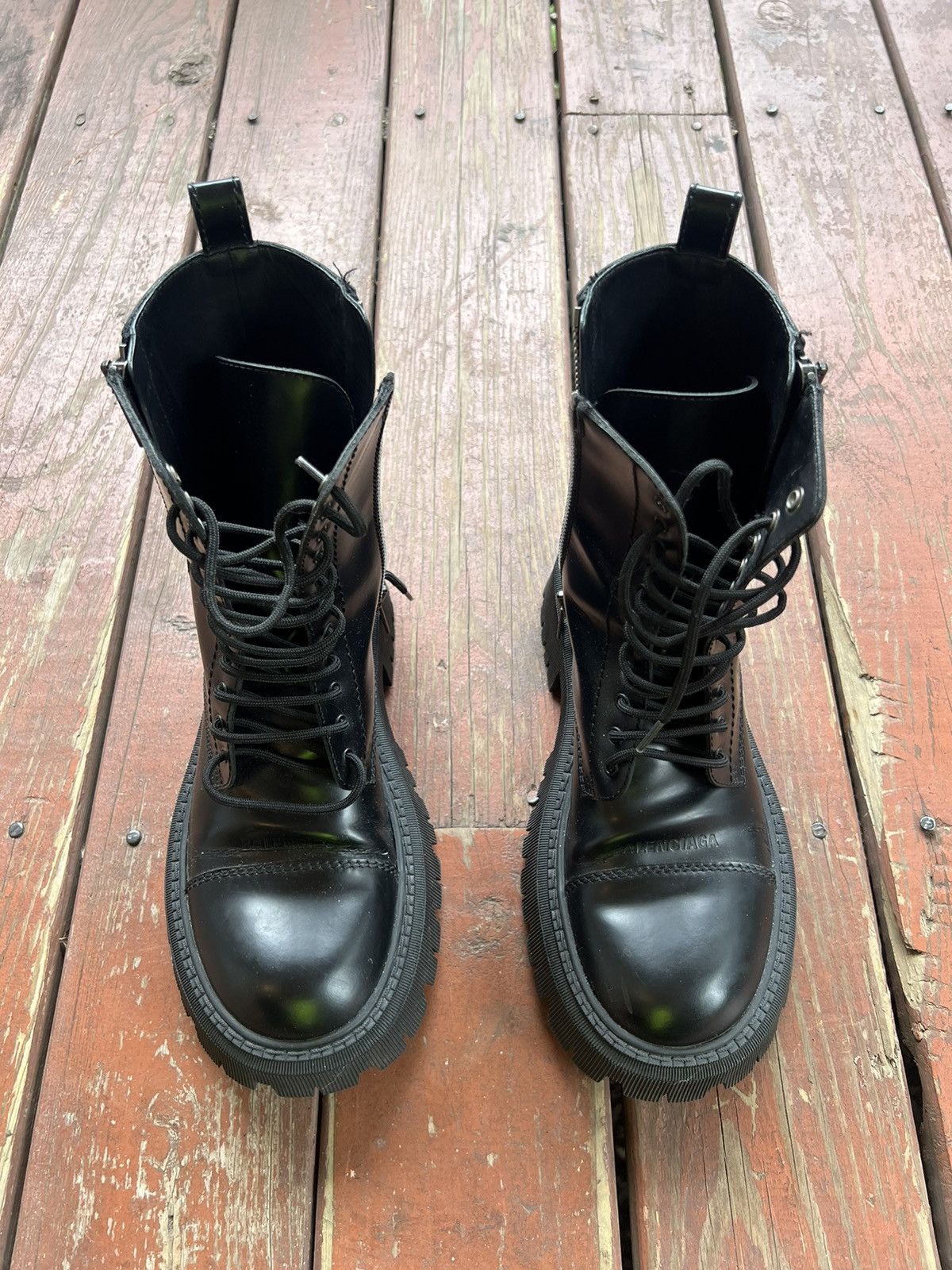 Balenciaga Black stomper with double ziper boots