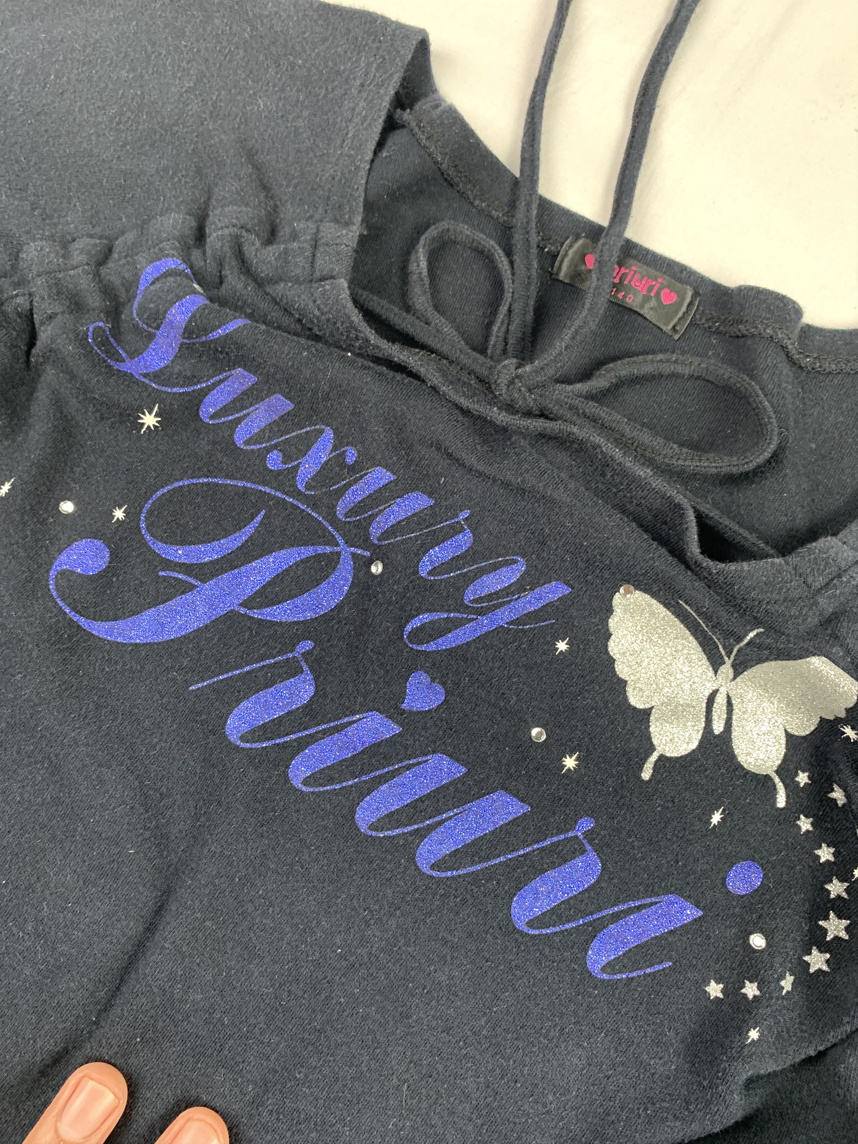 Japanese Brand 2000s Priuri Black Drawstrings Bowtie Tee (M) Size M / US 6-8 / IT 42-44 - 6 Thumbnail