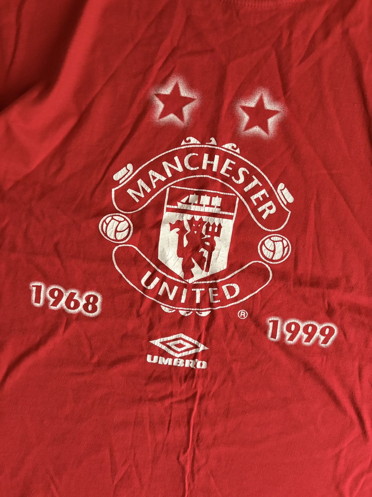 Umbro Vintage 1999 Umbro Manchester United Champions Of Europe Tee Size US M / EU 48-50 / 2 - 2 Thumbnail