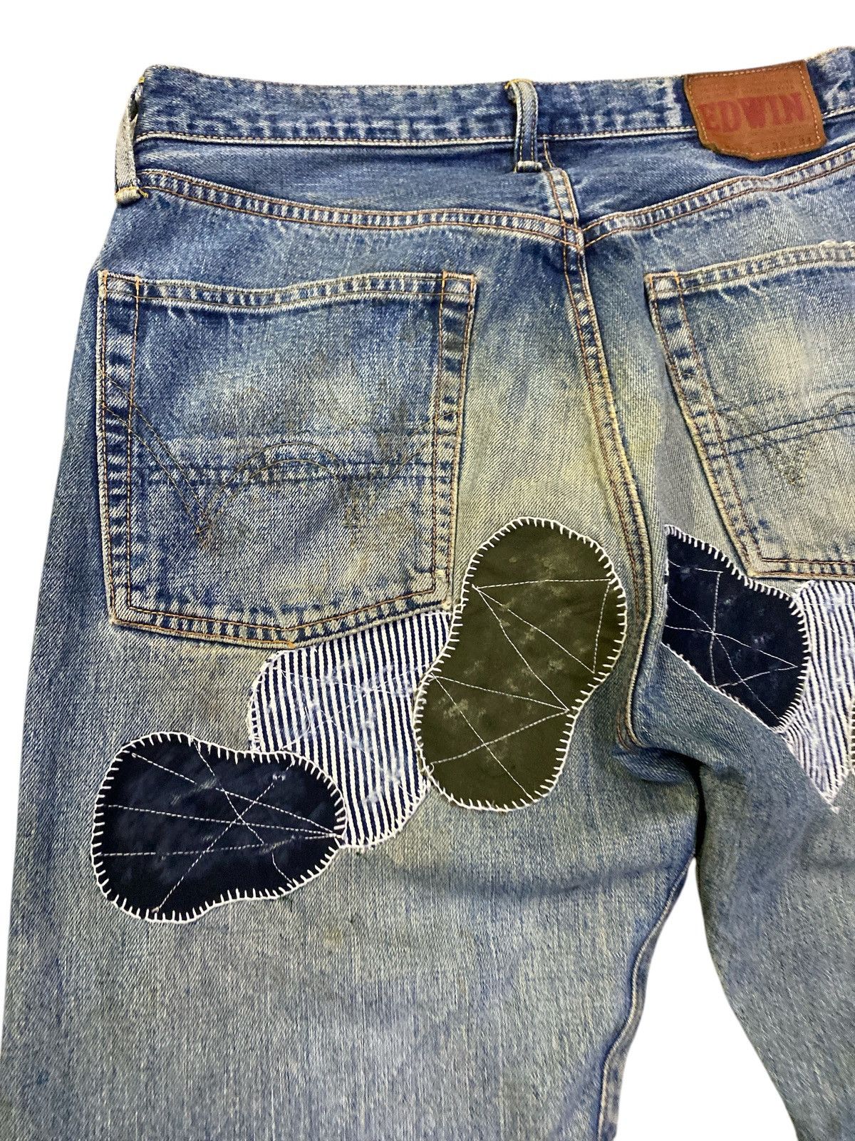 Edwin × Vintage Vintage Edwin 505x Patchwork Denim Selvedge Size US 32 / EU 48 - 15 Thumbnail