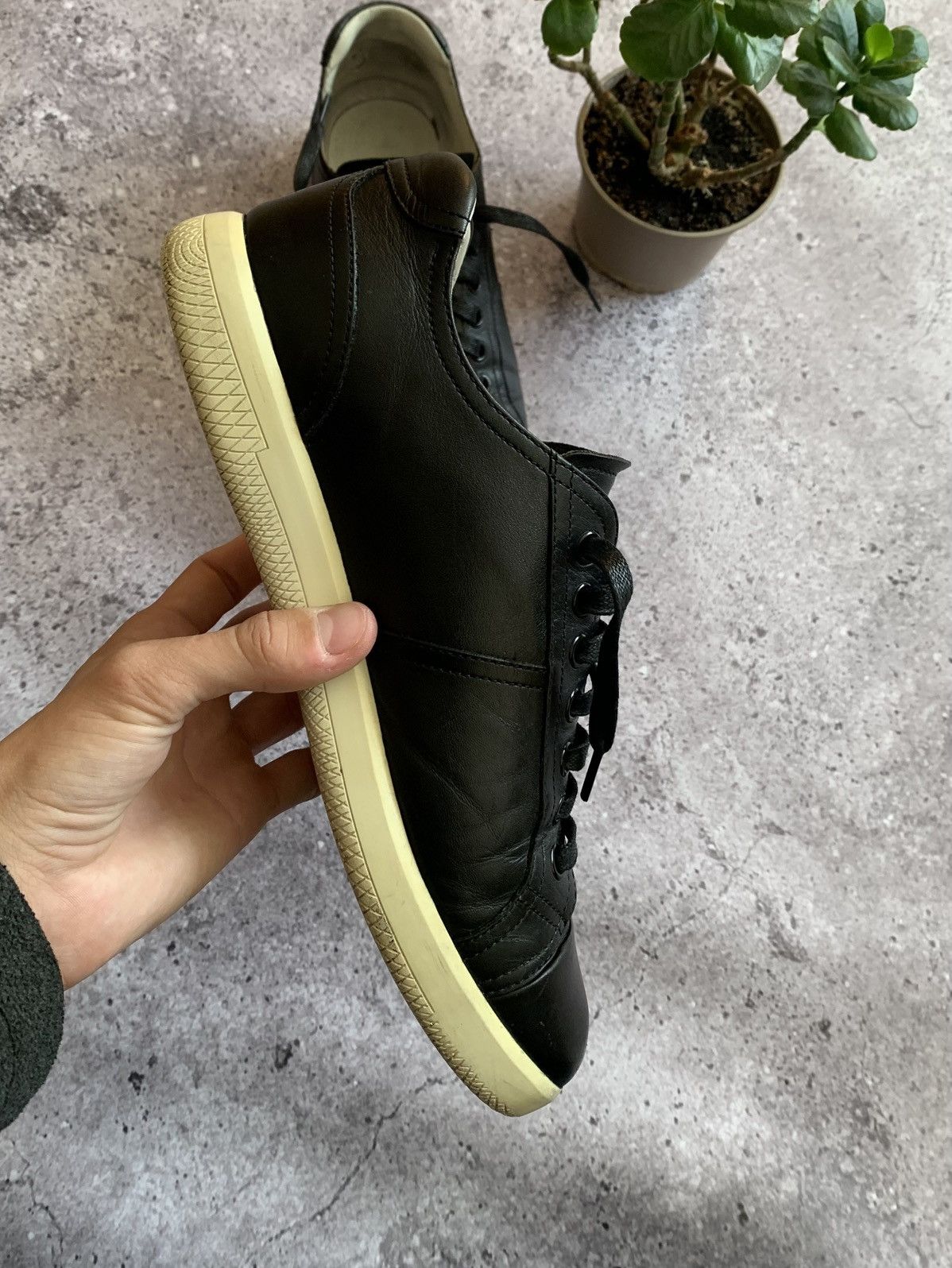 Prada 🔥PRADA LEATHER RED TAB LOW TOP SNEAKERS Size US 7.5 / EU 40-41 - 6 Thumbnail