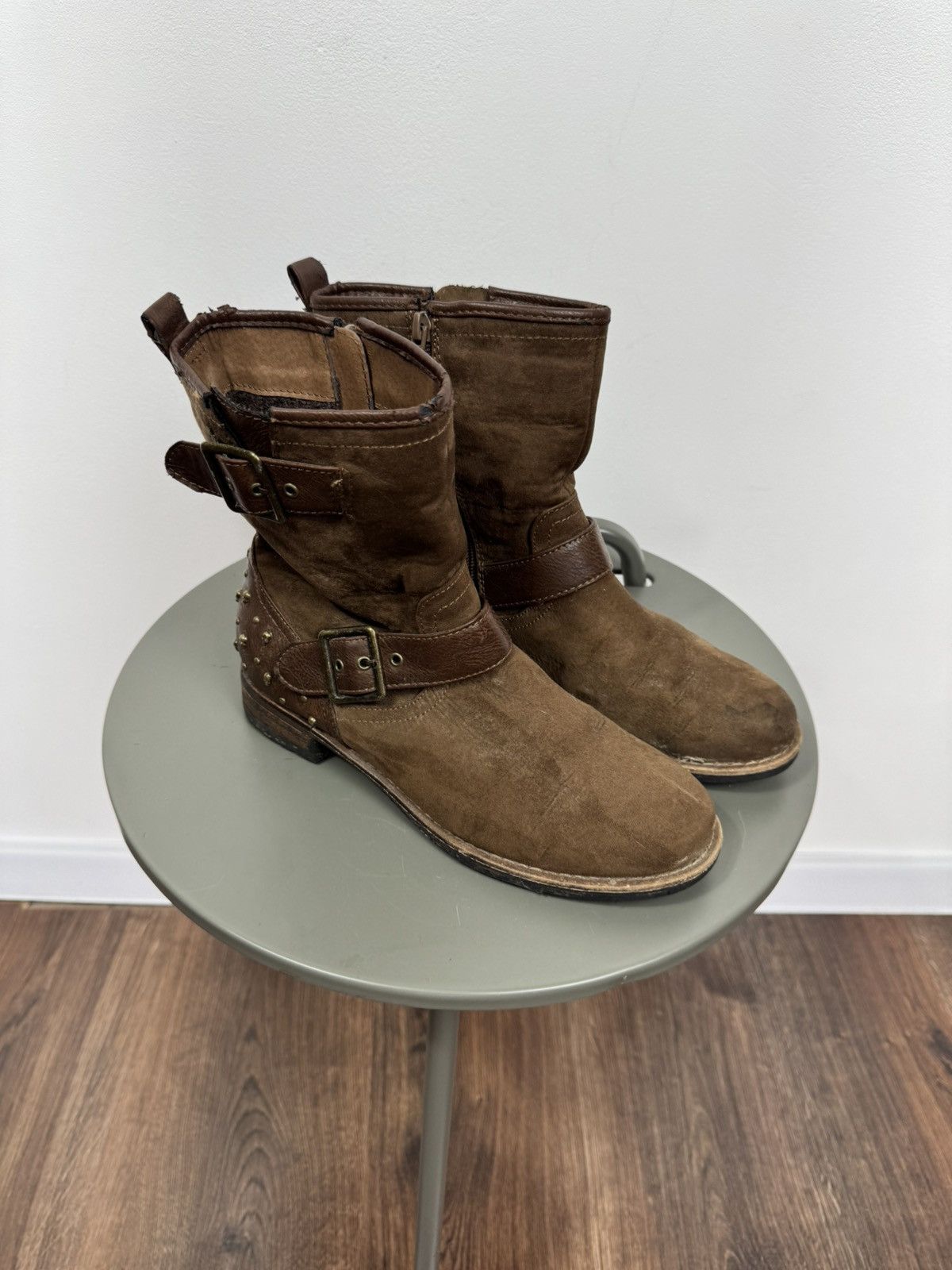 Other Vintage Distressed Avant Garde Buckle Ankle Boots Size EU 39 Size US 8 / IT 38 - 4 Thumbnail