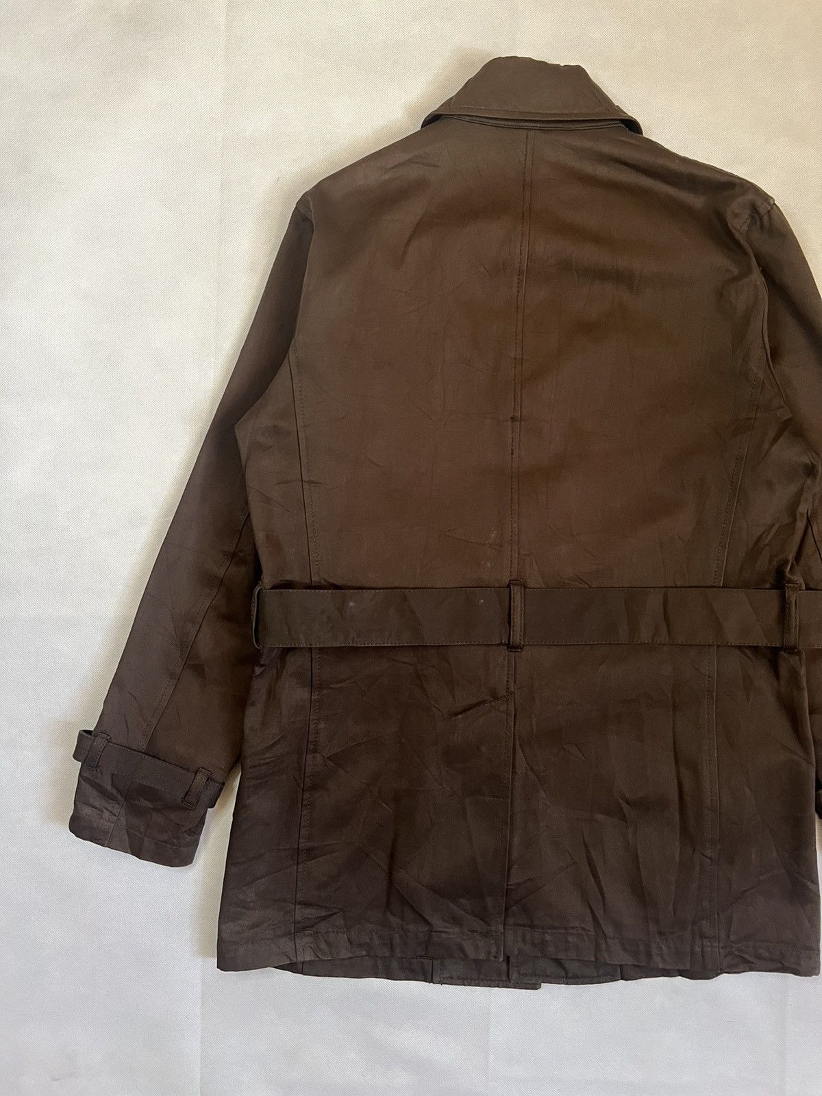 Japanese Brand Vintage TKMIXPICE Cowhide Japanese Designer Brown Coat Size XS / US 0-2 / IT 36-38 - 13 Thumbnail