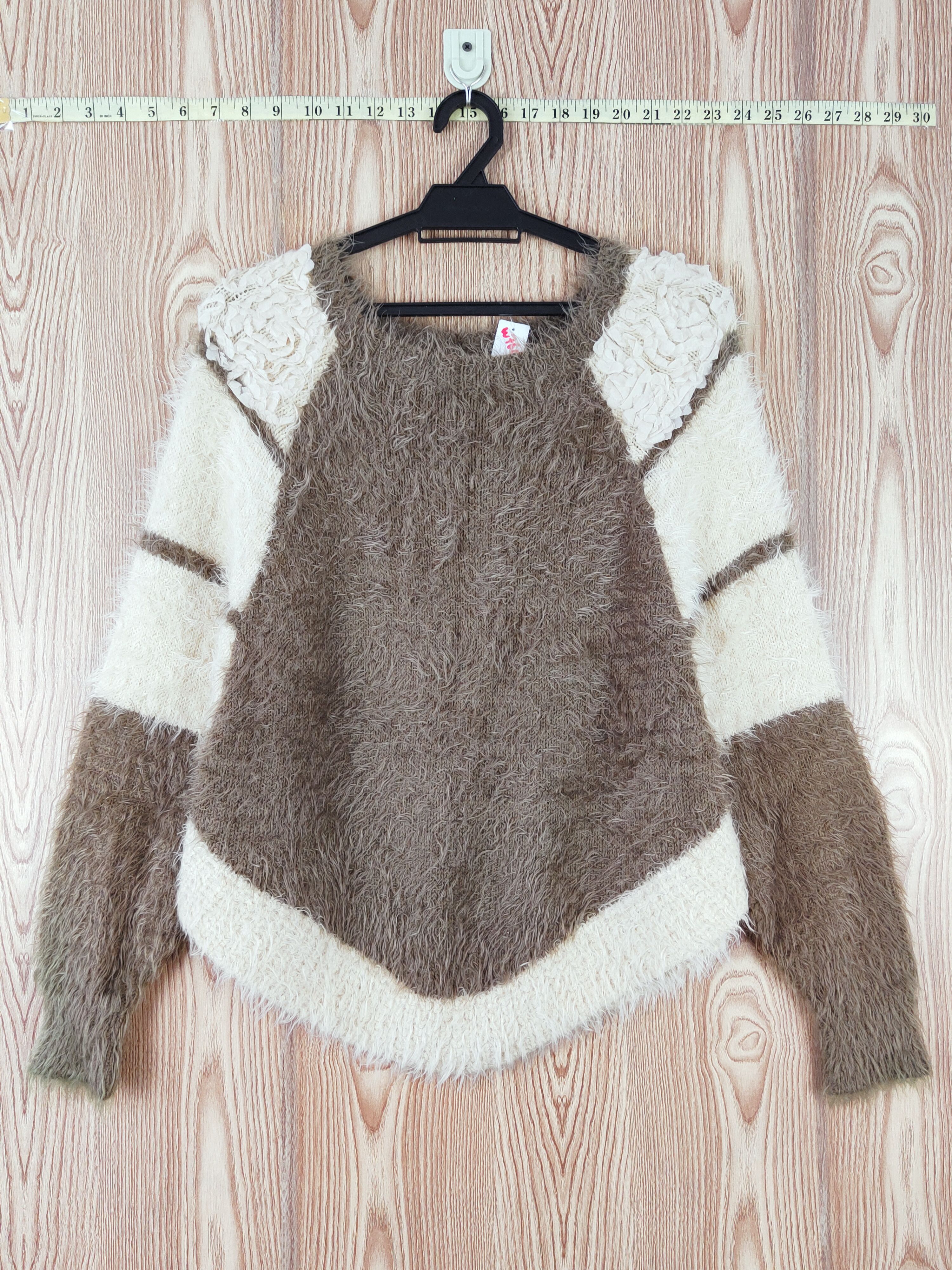 Homespun Knitwear A Girl Olive Shag Shaggy Fur Mohair Knitwear #W760 Size L / US 10 / IT 46 - 1 Thumbnail