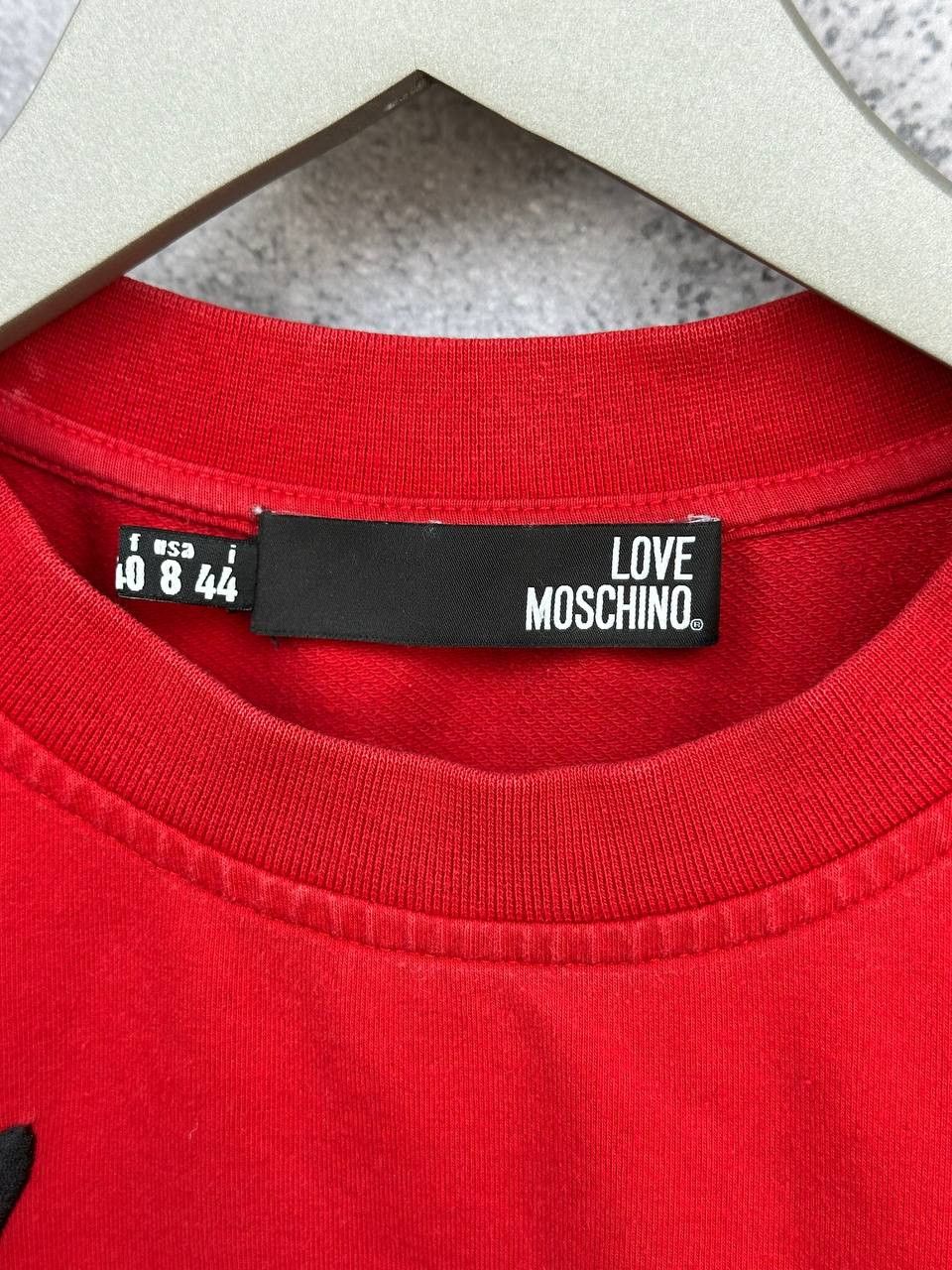 Love Moschino Love Moschino Red Crystal Logo Crew Long Sleeve Sweatshirt Size M / US 6-8 / IT 42-44 - 10 Thumbnail