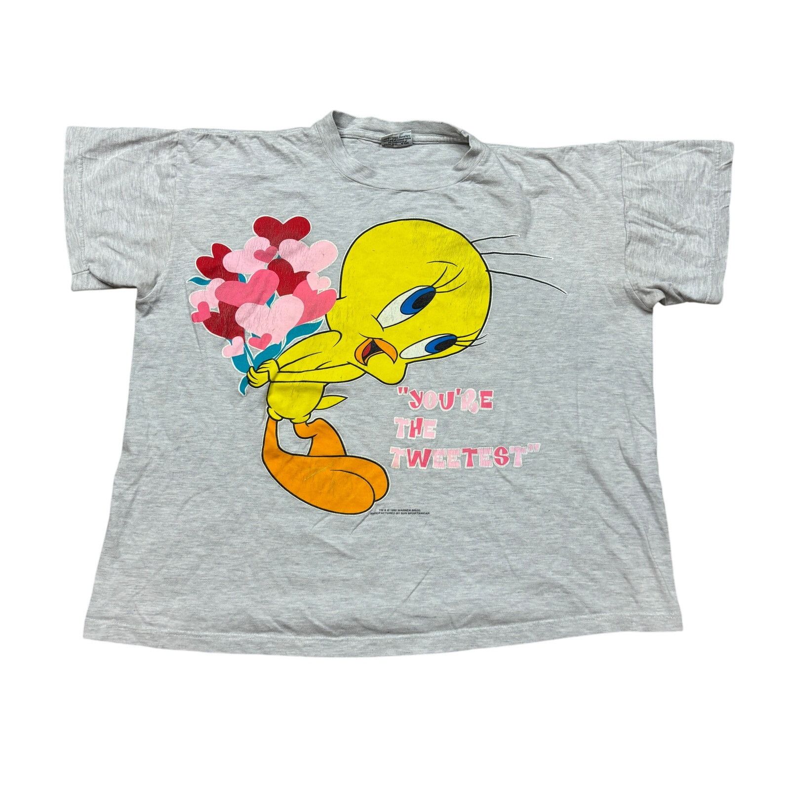 Vintage × Warner Bros VTG 90s Looney Tunes Tweety Bird The Tweetest Shirt 2XL Size US XXL / EU 58 / 5 - 1 Thumbnail