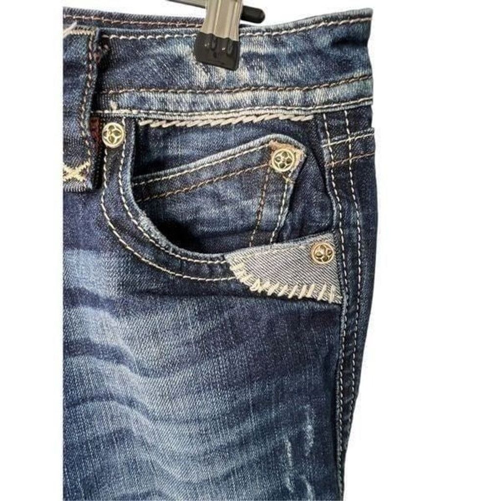 Rock Revival Rock Revival Elma Straight Leg Dark Wash Denim Jeans Size 28" / US 6 / IT 42 - 2 Thumbnail