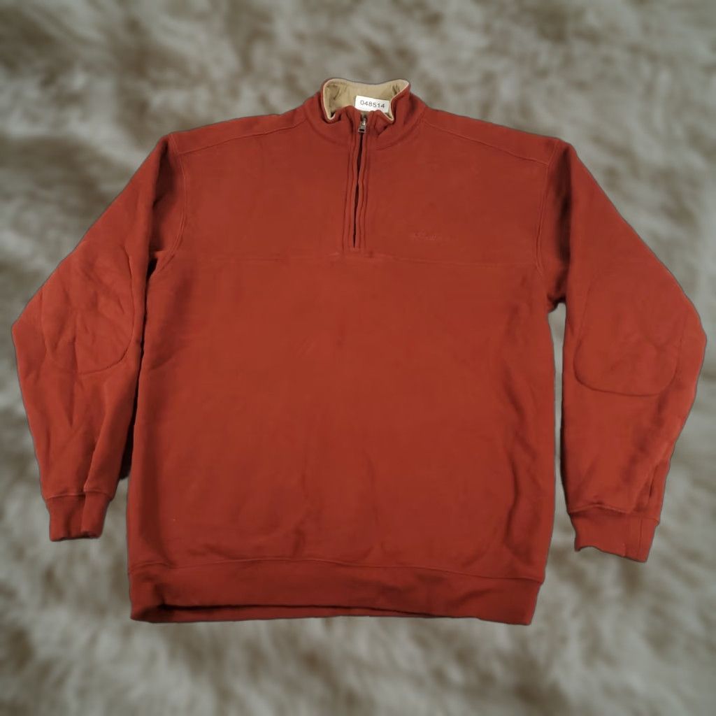 Vintage Columbia Sweater Mens Size M Orange 1/4 Zip Up Pullover Sweatshirt Knit Style Fleece Logo Pullover Lightweight Casual/Workwear 1/4 Zip Mens Sweater Size US M / EU 48-50 / 2 - 1 Thumbnail