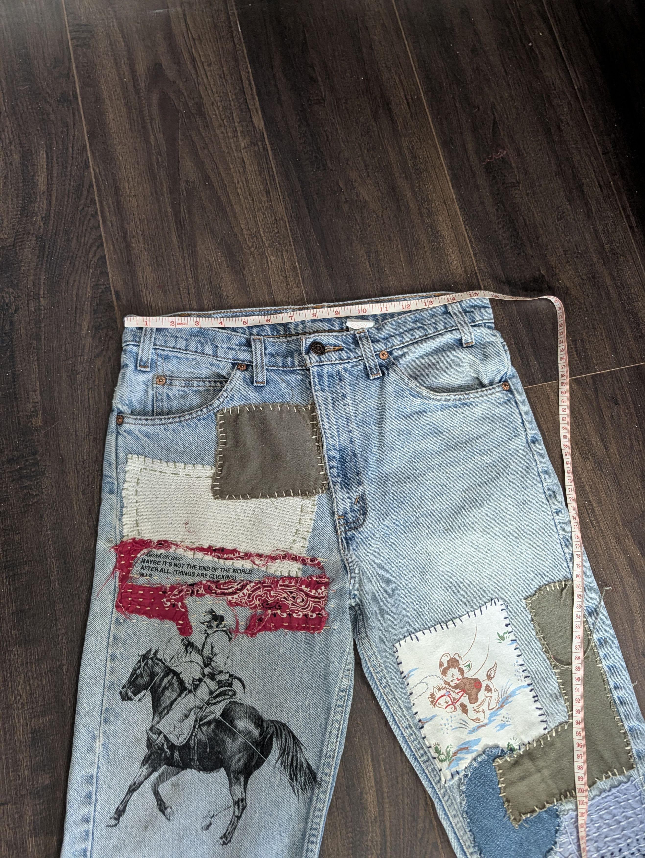 basketcase gallery x Levi's custom patched printed 505 orange tab jeans Size US 30 / EU 46 - 19 Thumbnail