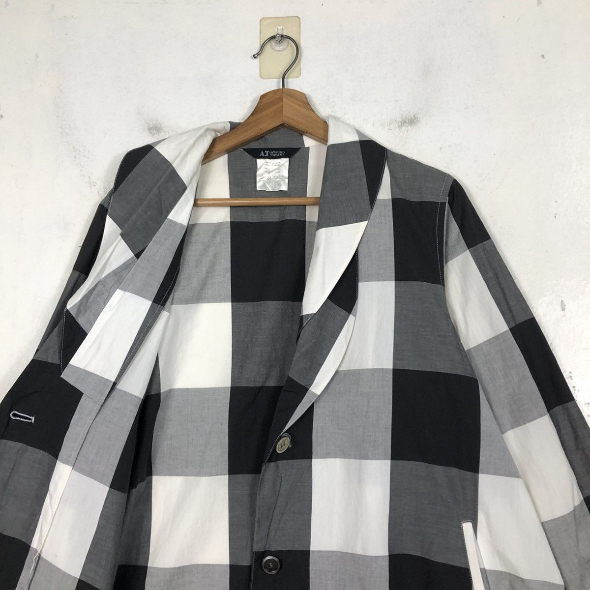 Yohji Yamamoto 📌Oversized Jacket Button Atsuro Tayama Tartan Design Size US M / EU 48-50 / 2 - 16 Thumbnail