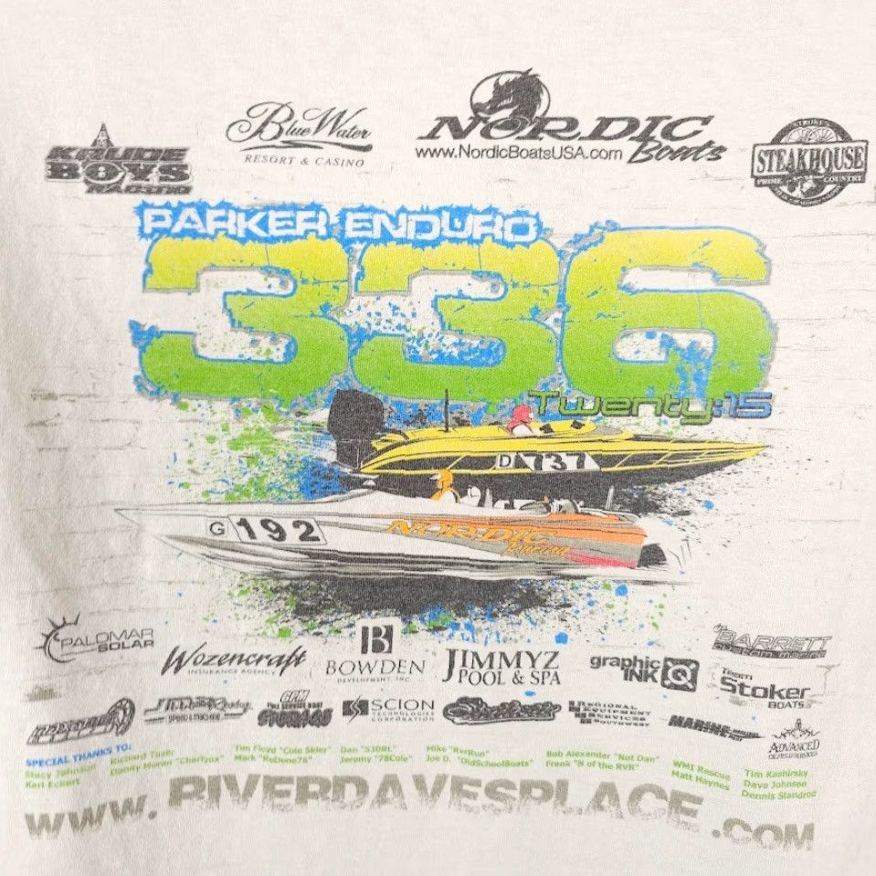 Parker Parker Enduro 336 Race T Shirt Mens Size Large White Speed Boat Racing 2015 Size US L / EU 52-54 / 3 - 5 Thumbnail
