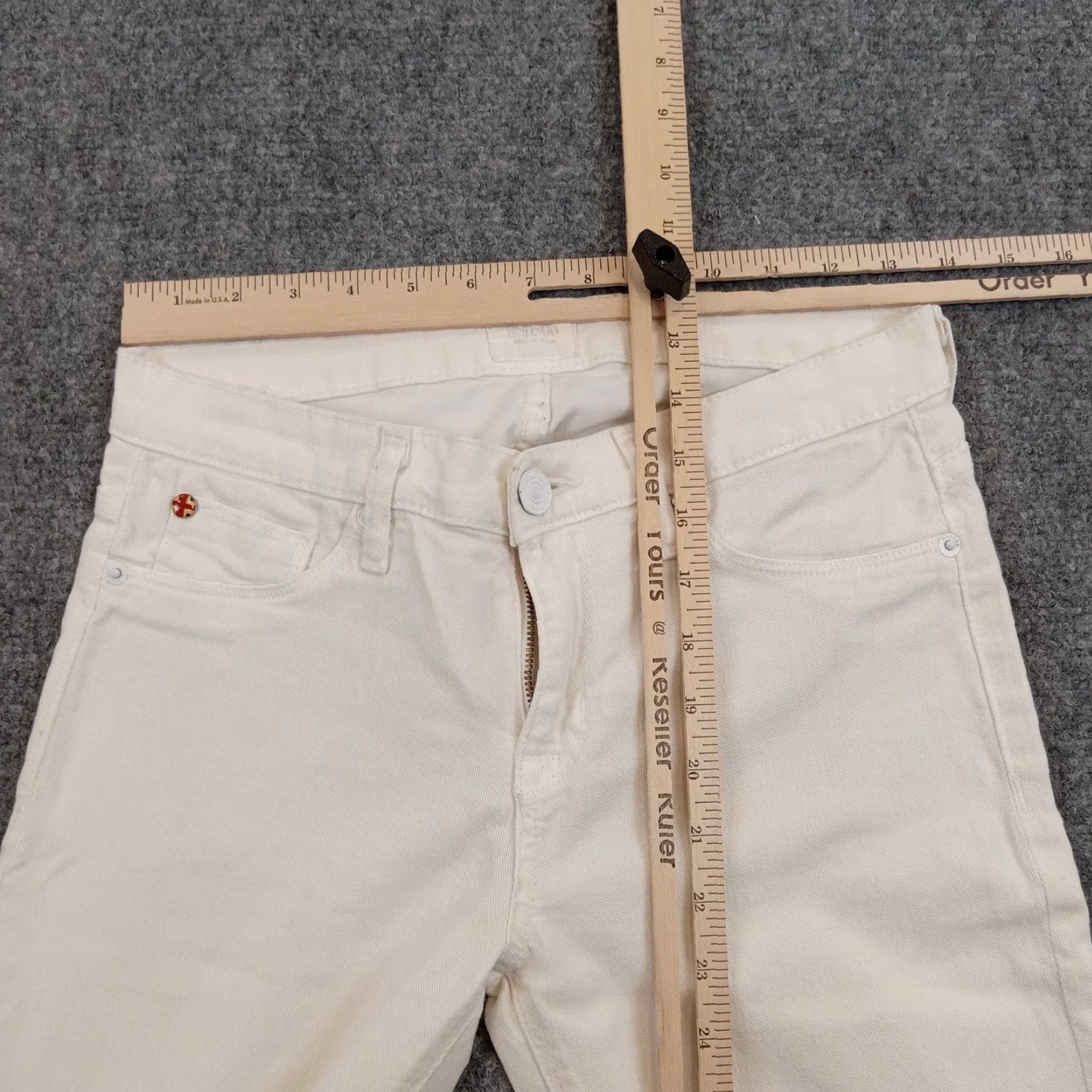 Hudson Hudson Jeans Women's White Denim Skinny Stretch Mid Rise Ankle Pockets Size 26 Size 27" / US 4 / IT 40 - 4 Thumbnail