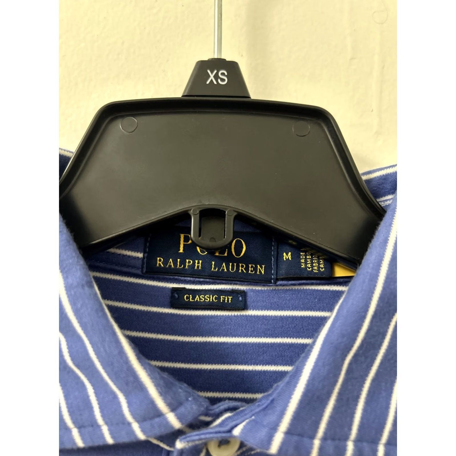 Ralph Lauren VINTAGE Polo Ralph Lauren Shirt Mens M Striped Blue White Short Sleeve Polo Classic Fit Size US M / EU 48-50 / 2 - 6 Thumbnail