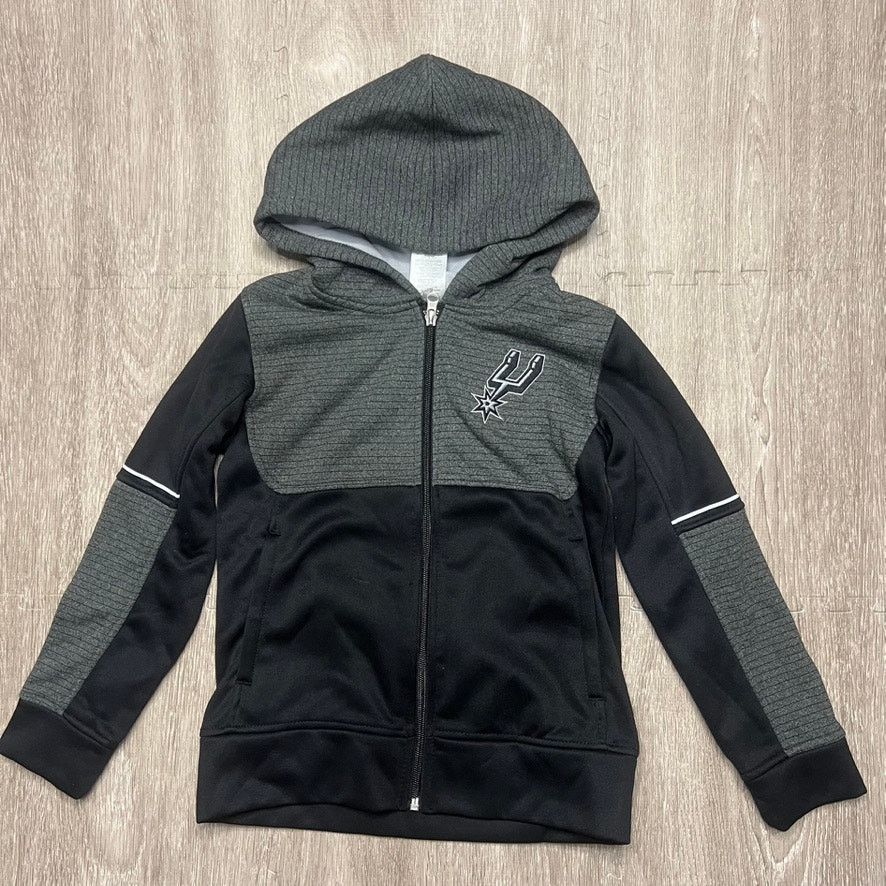 NBA NWT NBA San Antonio Spurs Boys' XS Black Full Zip Hoodie Size US XS / EU 42 / 0 - 1 Thumbnail