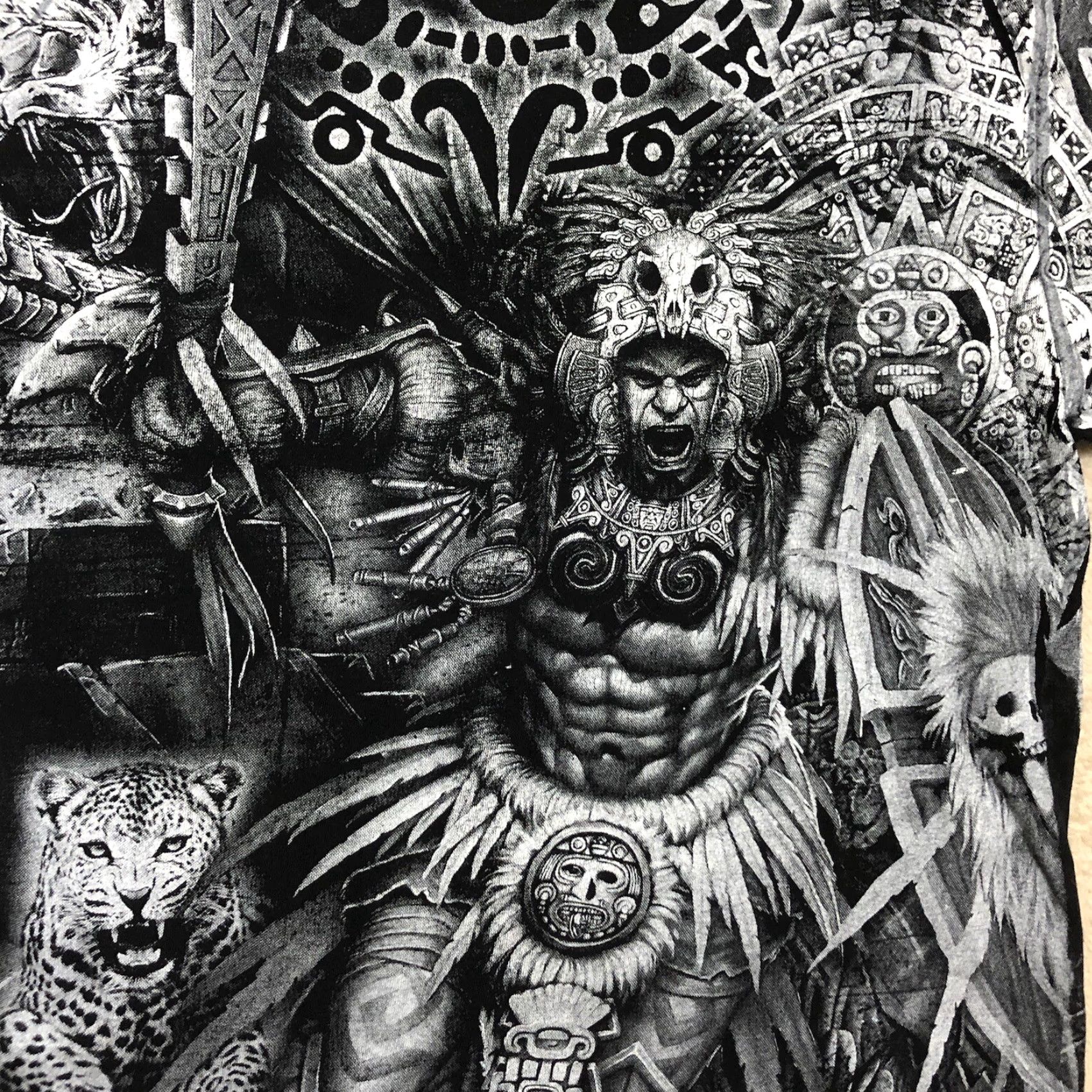 Vintage VINTAGE Aztec Warrior Cozumel Mexico All Over Print T-Shirt Mens Small Size US S / EU 44-46 / 1 - 3 Thumbnail