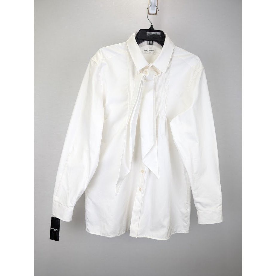 Saint Laurent Paris o1rshd1 Button Shirt in White Size US L / EU 52-54 / 3 - 1 Thumbnail