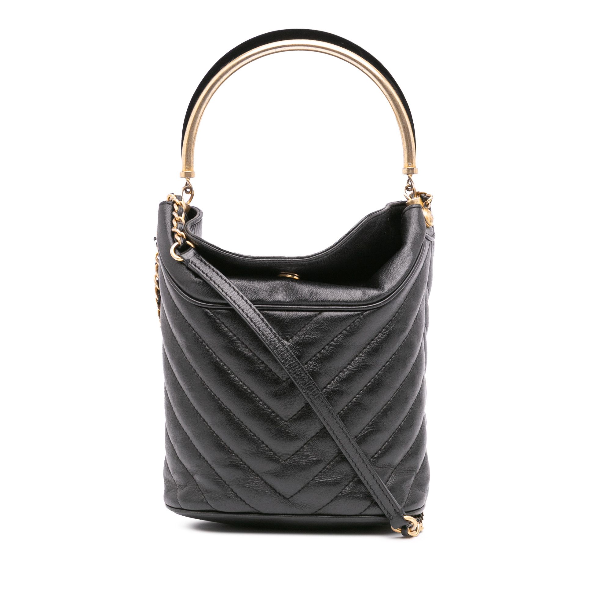 Chanel Chanel Quilted Chevron Lambskin Handle with Chic Bucket Bag Size ONE SIZE - 1 Thumbnail