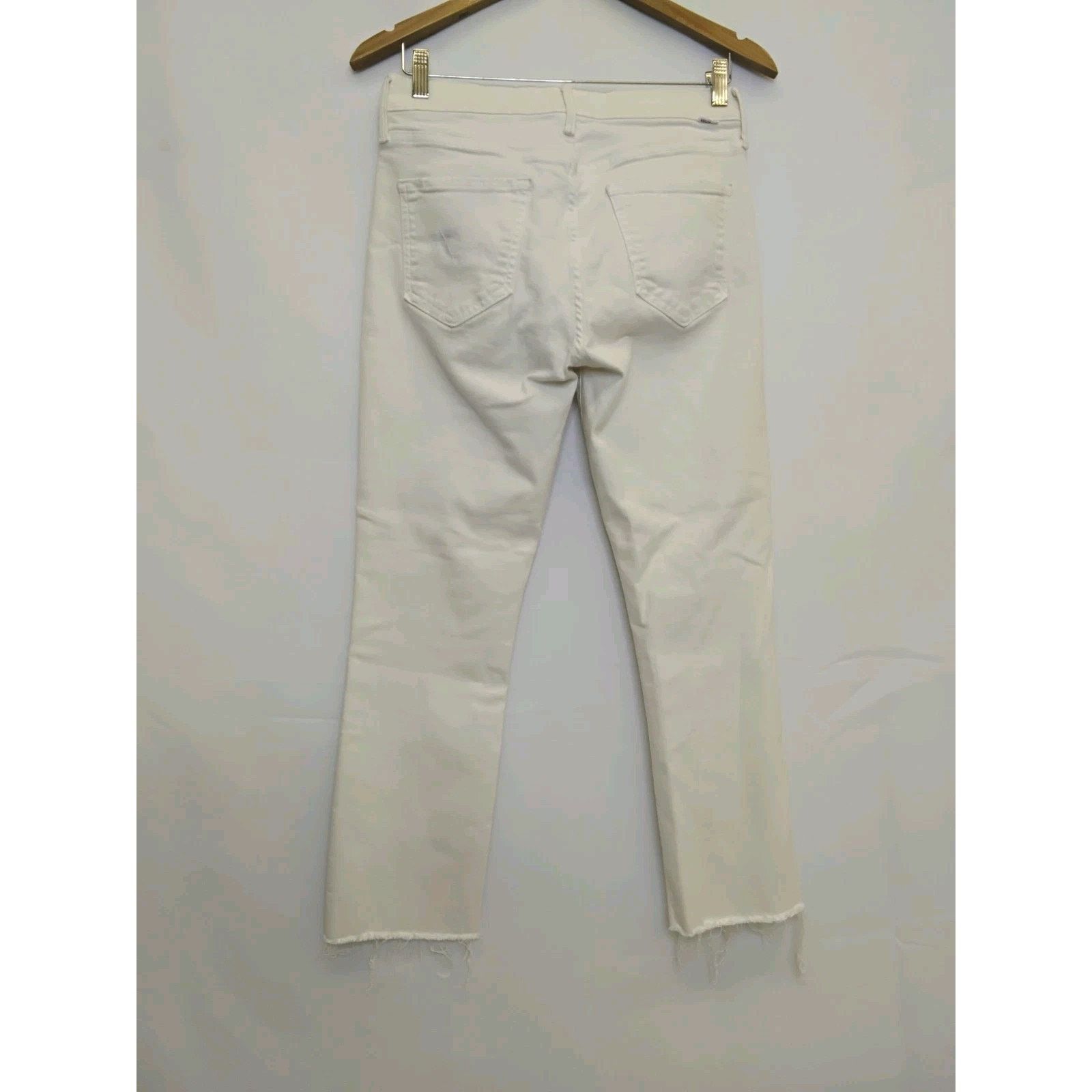 MOTHER Mother The Mid Rise Dazzler Jeans Women's 29 White Crop Size 29" - 3 Thumbnail