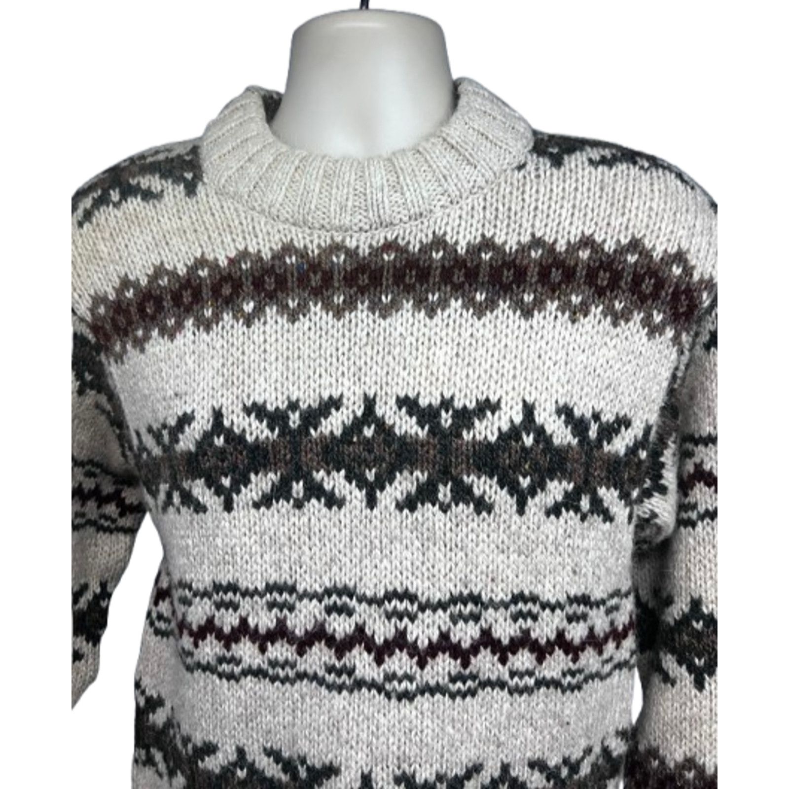 Vintage Vintage UK Pure Wool Fair Isle Fisherman Sweater Small Size US S / EU 44-46 / 1 - 4 Thumbnail