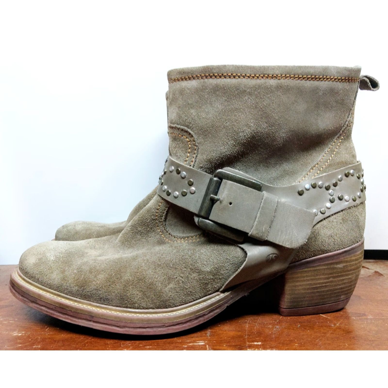 Vintage Josef Seibel Toni Boots Womens 10 Gray Brown Leather Ankle Zip Block Heel Vintage No N/A Size US 10 / IT 40 - 4 Thumbnail