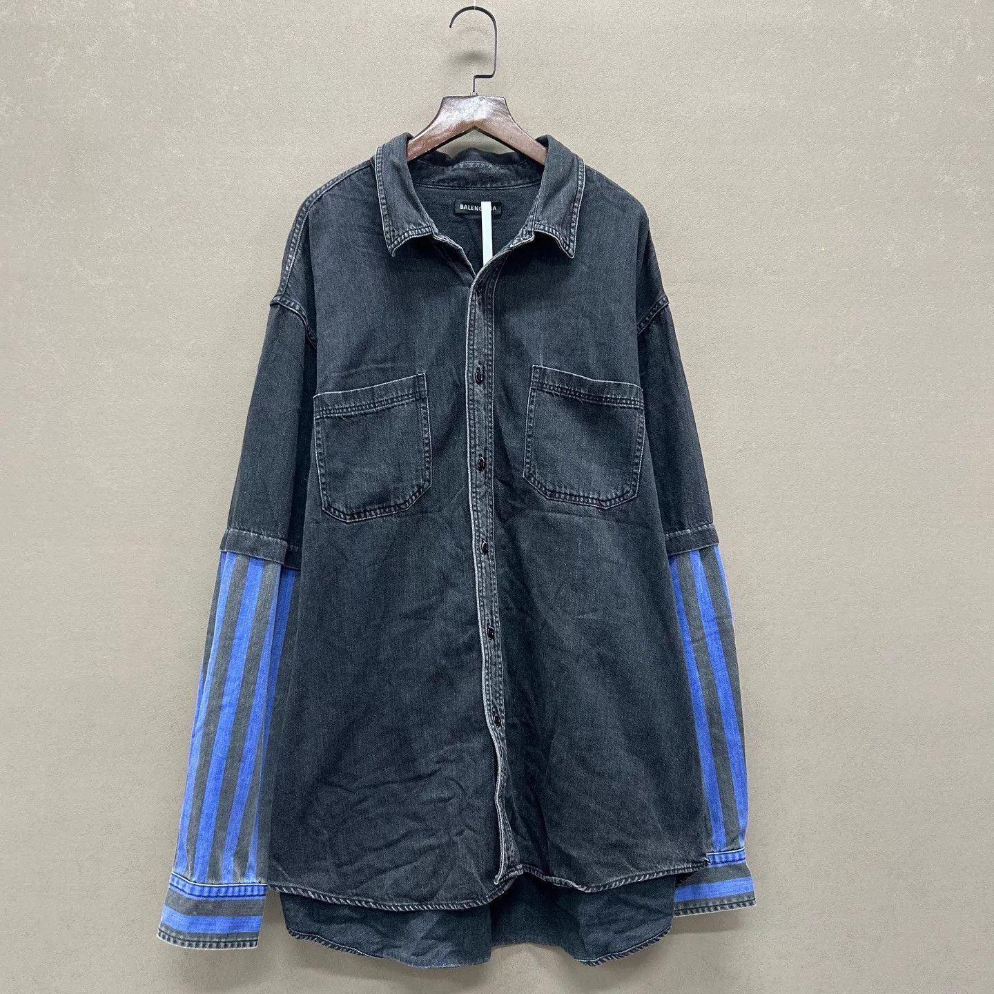Balenciaga Balenciaga 99 New striped layered denim shirt 39 Size US M / EU 48-50 / 2 - 1 Thumbnail