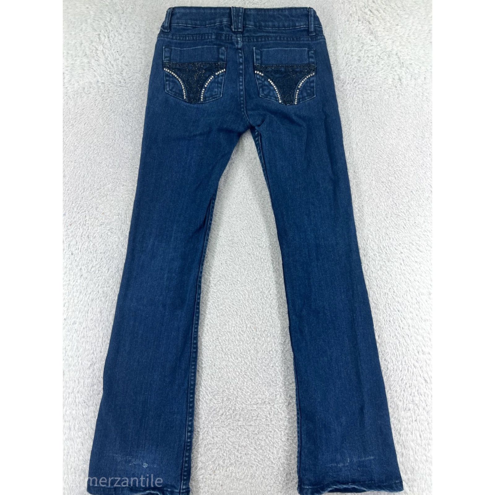 Denime YANUK Jeans Womens 25 Blue Denim Bootcut Dark Wash Low Rise Vintage No Size 42" / US 20 - 2 Thumbnail
