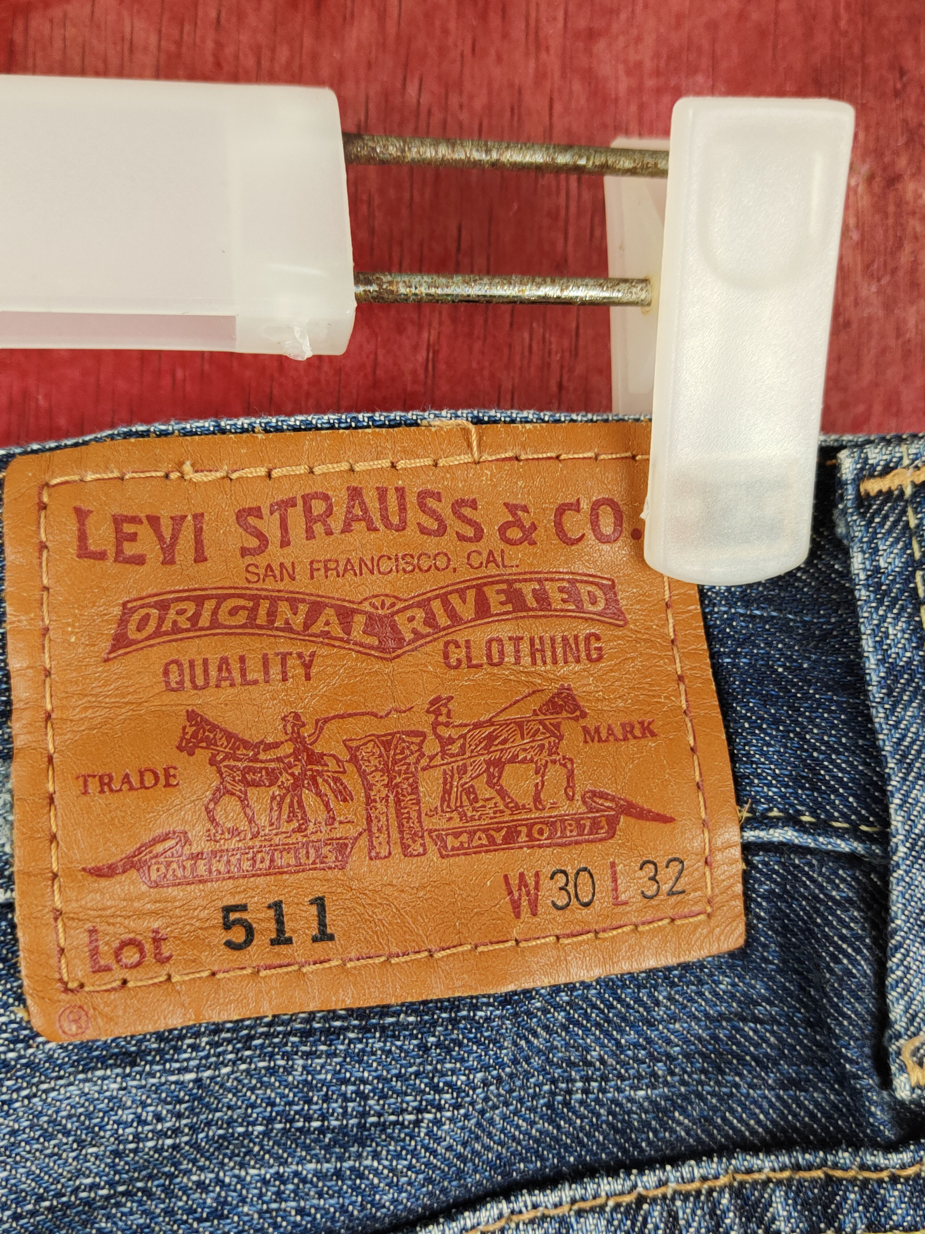 Levi's 511 Levi's Dark Blue Distressed ripped vintage Denim #S1534 Size US 30 / EU 46 - 12 Thumbnail