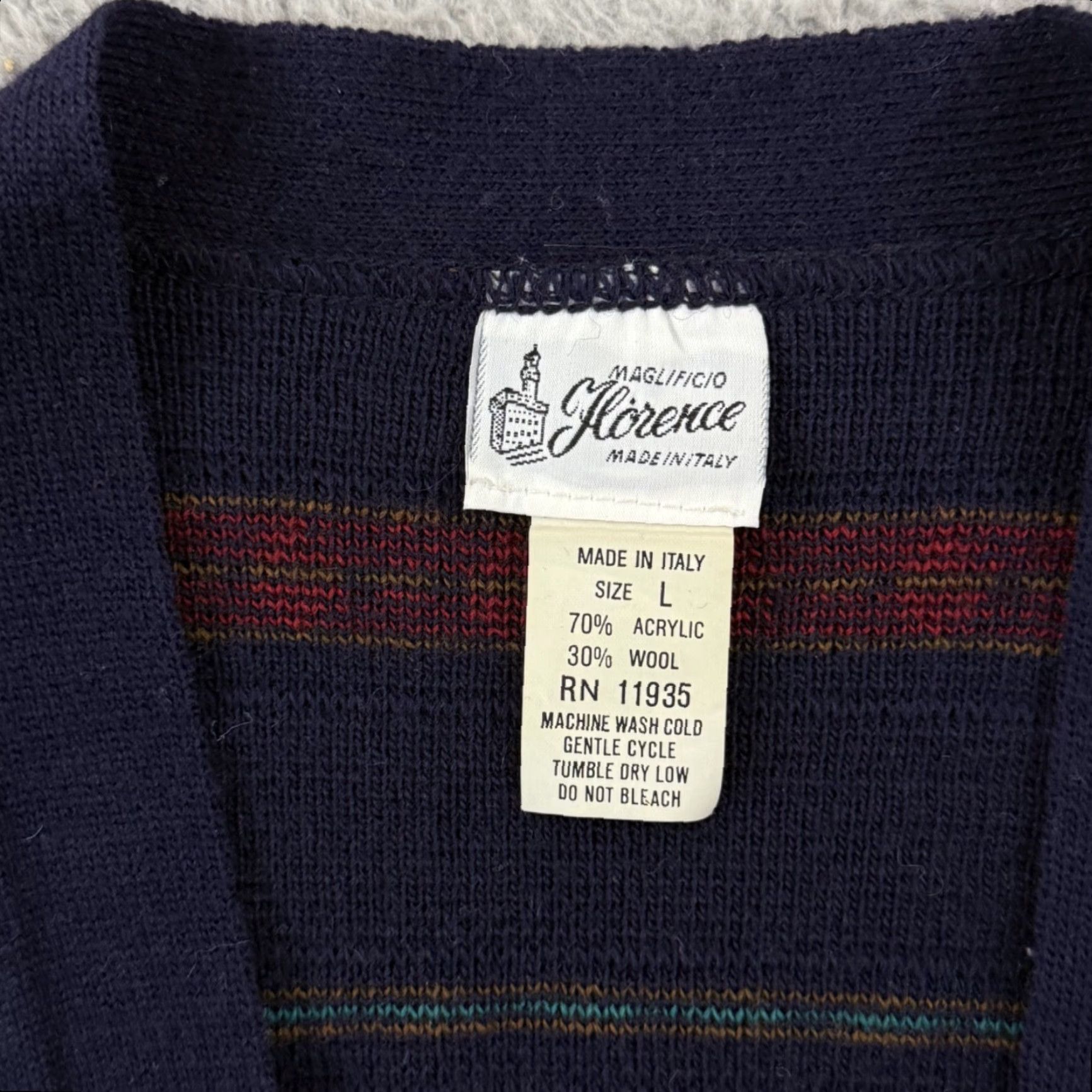 Vintage VINTAGE Florence Vest Shirt Mens L Blue Wool Fair Isle 90s Italy Size US L / EU 52-54 / 3 - 4 Thumbnail