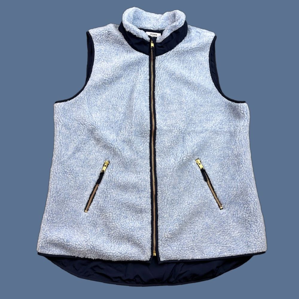 Vintage VINTAGE Crown & Ivy Vest Women’s Medium Blue Wonka Fleece Full Zip Outdoor Casual NWT Size M / US 6-8 / IT 42-44 - 1 Thumbnail