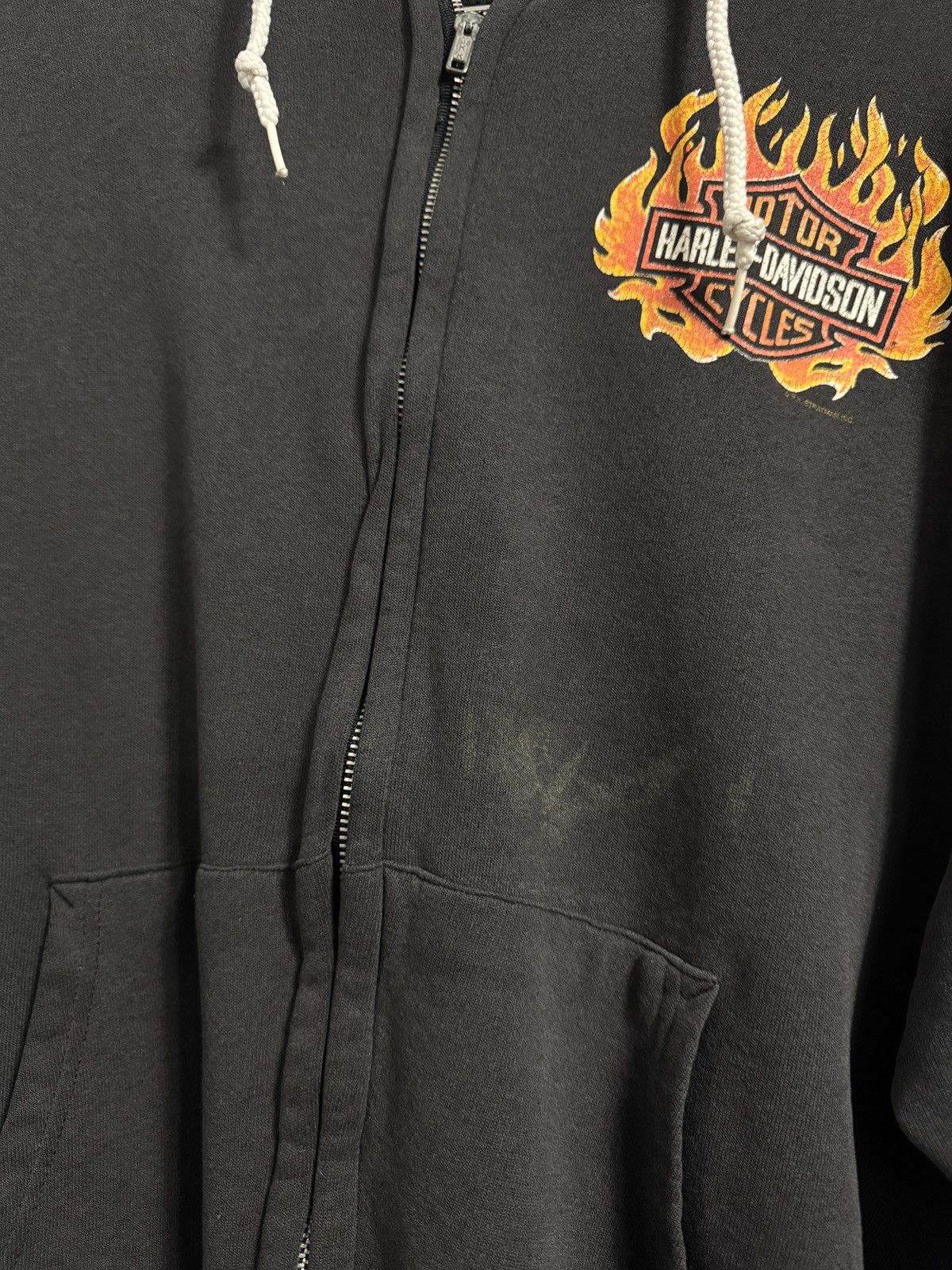 Vintage Vintage 80s Harley Davidson Flame Hoodie Rare Size US XL / EU 56 / 4 - 6 Thumbnail