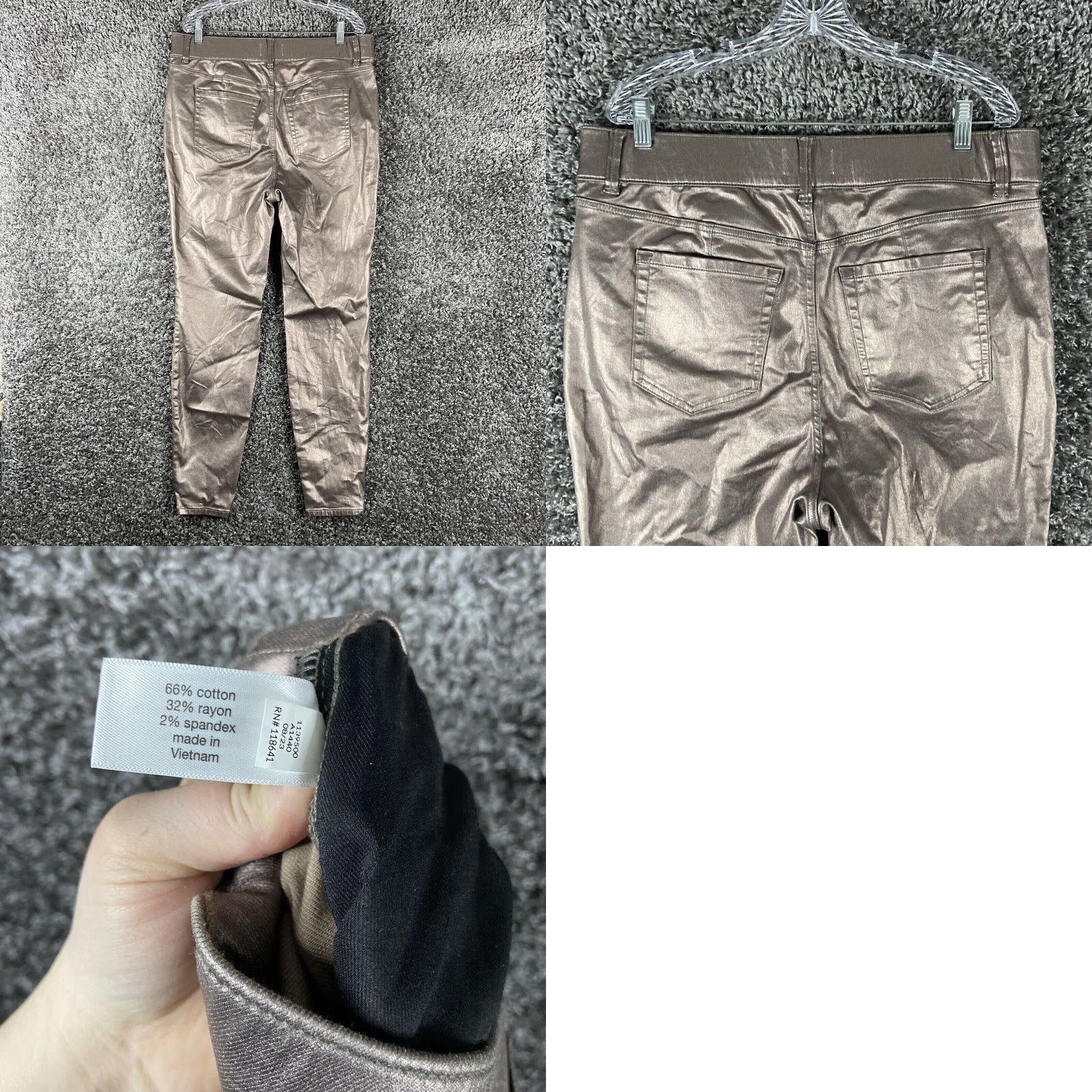Vintage Lane Bryant Brown Shiny Pants Women’s 16L Size 38" / US 16 / IT 52 - 8 Thumbnail