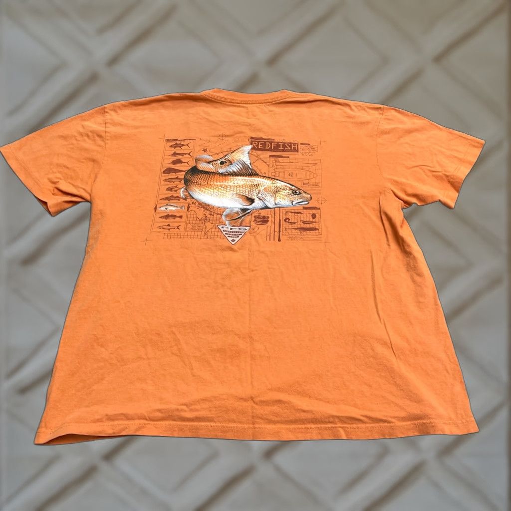 Vintage Columbia PFG T-Shirt Mens XL Orange Crew Neck Short Sleeve Pocket Tee Size US XL / EU 56 / 4 - 1 Thumbnail