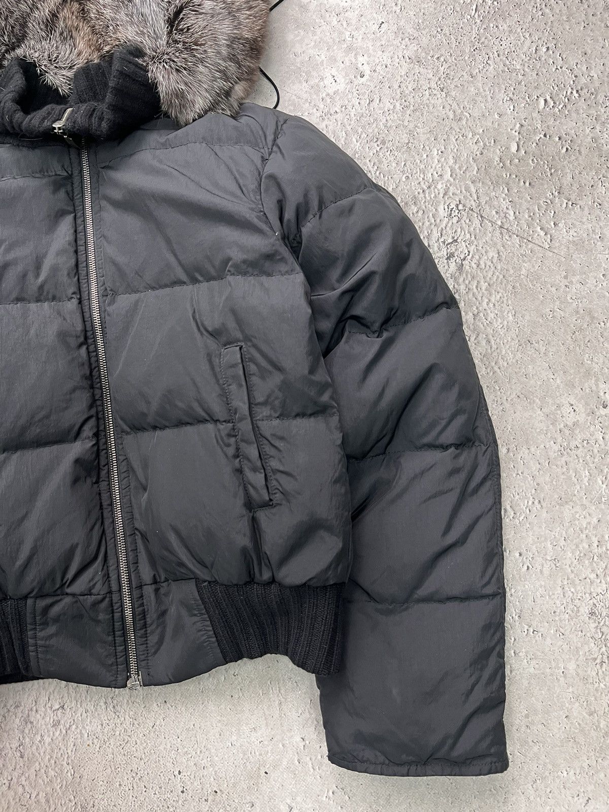 2000s Japanese Punk Grunge Fur Puffer Jacket opium style