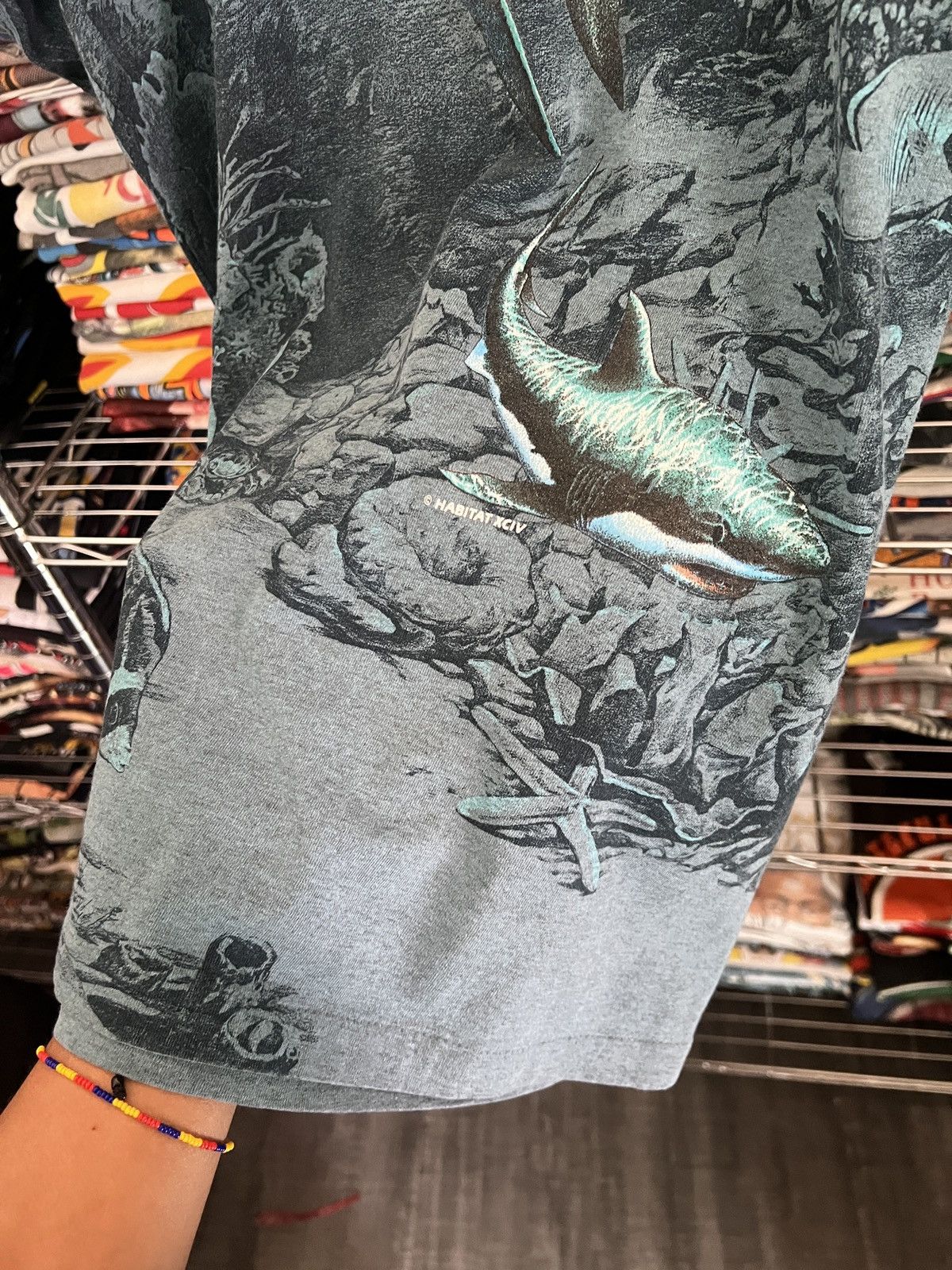 Habitat 1994 Old San Juan Puerto Rico Sharks AOP Nature Tee Size US L / EU 52-54 / 3 - 4 Thumbnail