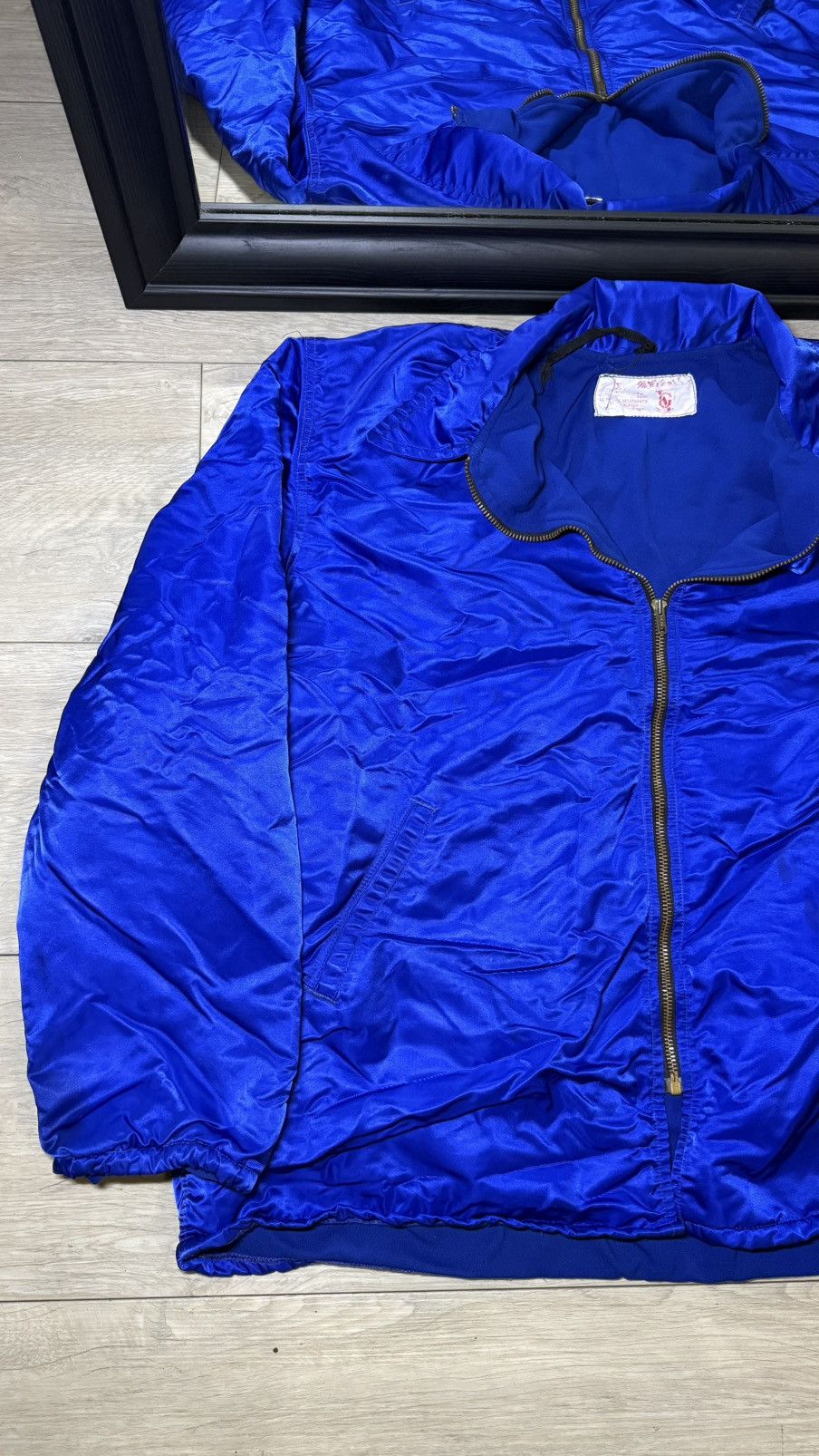 Vintage Vintage / Y2K 1980s Blue Satin Bomber Jacket Size US XL / EU 56 / 4 - 2 Thumbnail