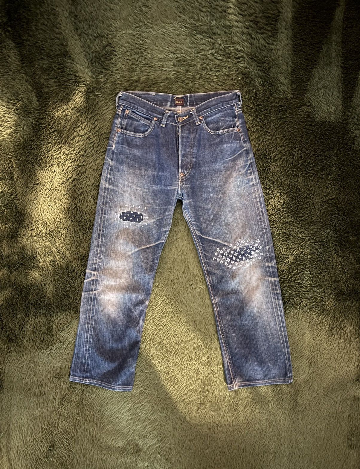 Lee [32x33] 00s Lee Japan Sashiko Custom Denim Pants Size US 32 / EU 48 - 1 Thumbnail