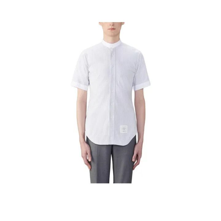 Thom Browne Gray Striped Short Sleeve Shirt -2507