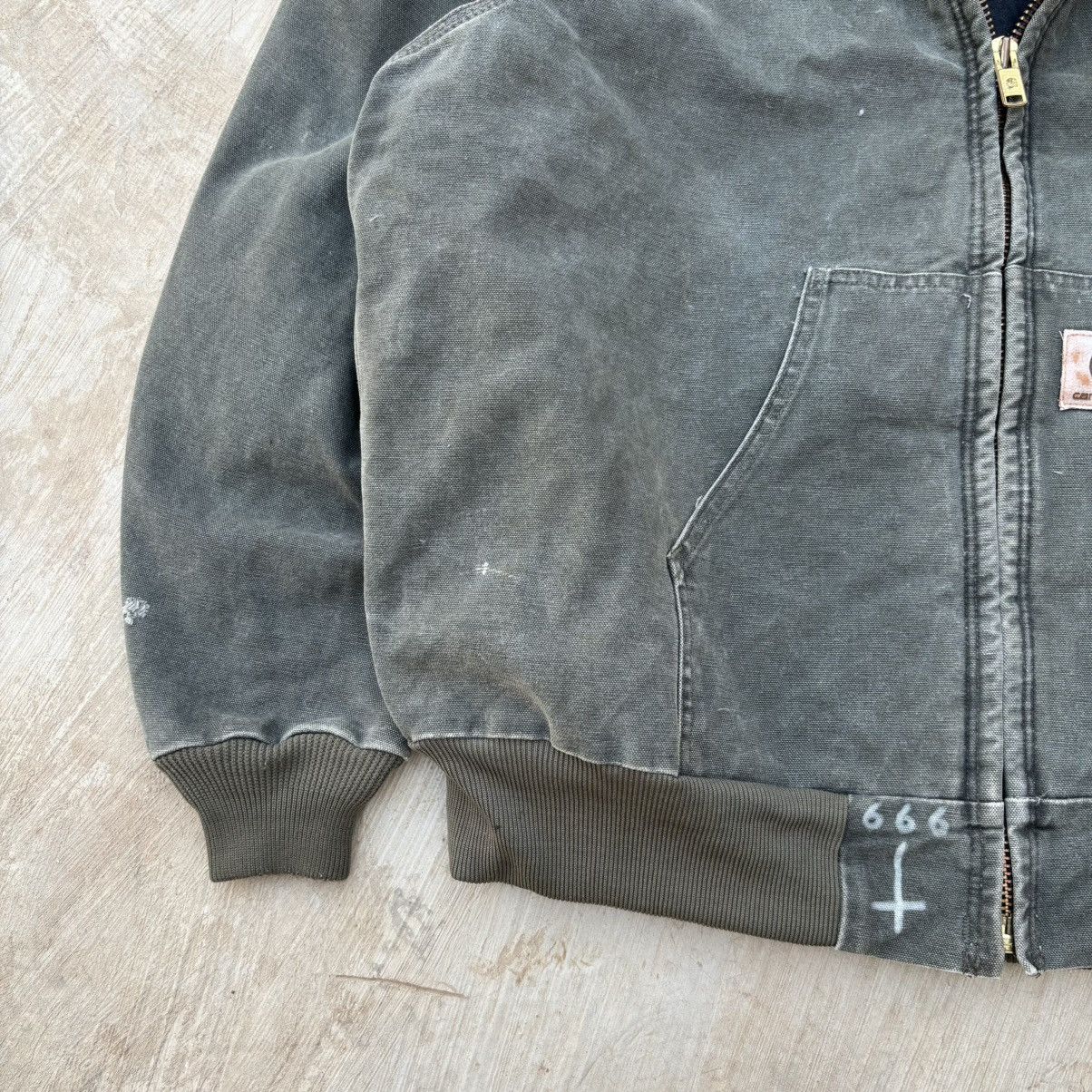 Carhartt Vintage 00s Sunfaded Carhartt Active Hooded Jacket Size US XL / EU 56 / 4 - 4 Thumbnail