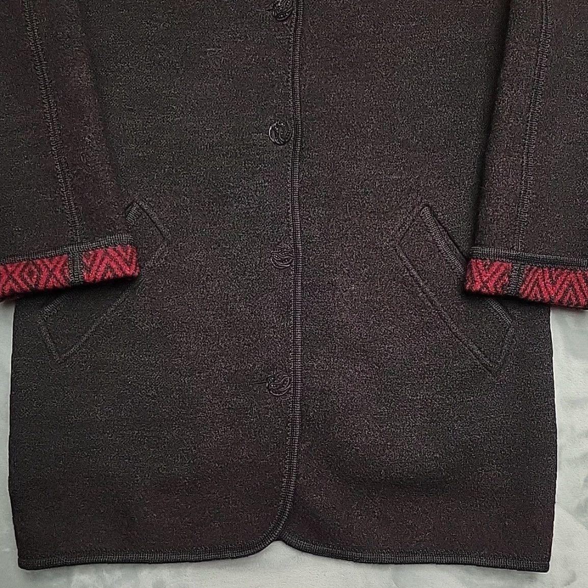 Vintage VINTAGE LL Bean Jacket Women M Gray Red Diamond Geometric Lining Wool Heritage Overcoat Pockets Long Sleeve Button Casual Outdoor USA American Size M / US 6-8 / IT 42-44 - 2 Thumbnail