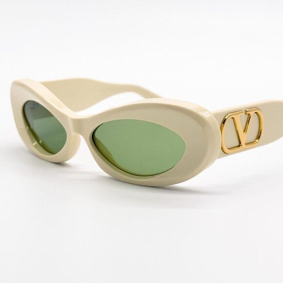 Valentino NEW VALENTINO SUNGLASSES VLS-178B IVORY/GREEN WOMEN EYEWEAR Size ONE SIZE - 3 Thumbnail