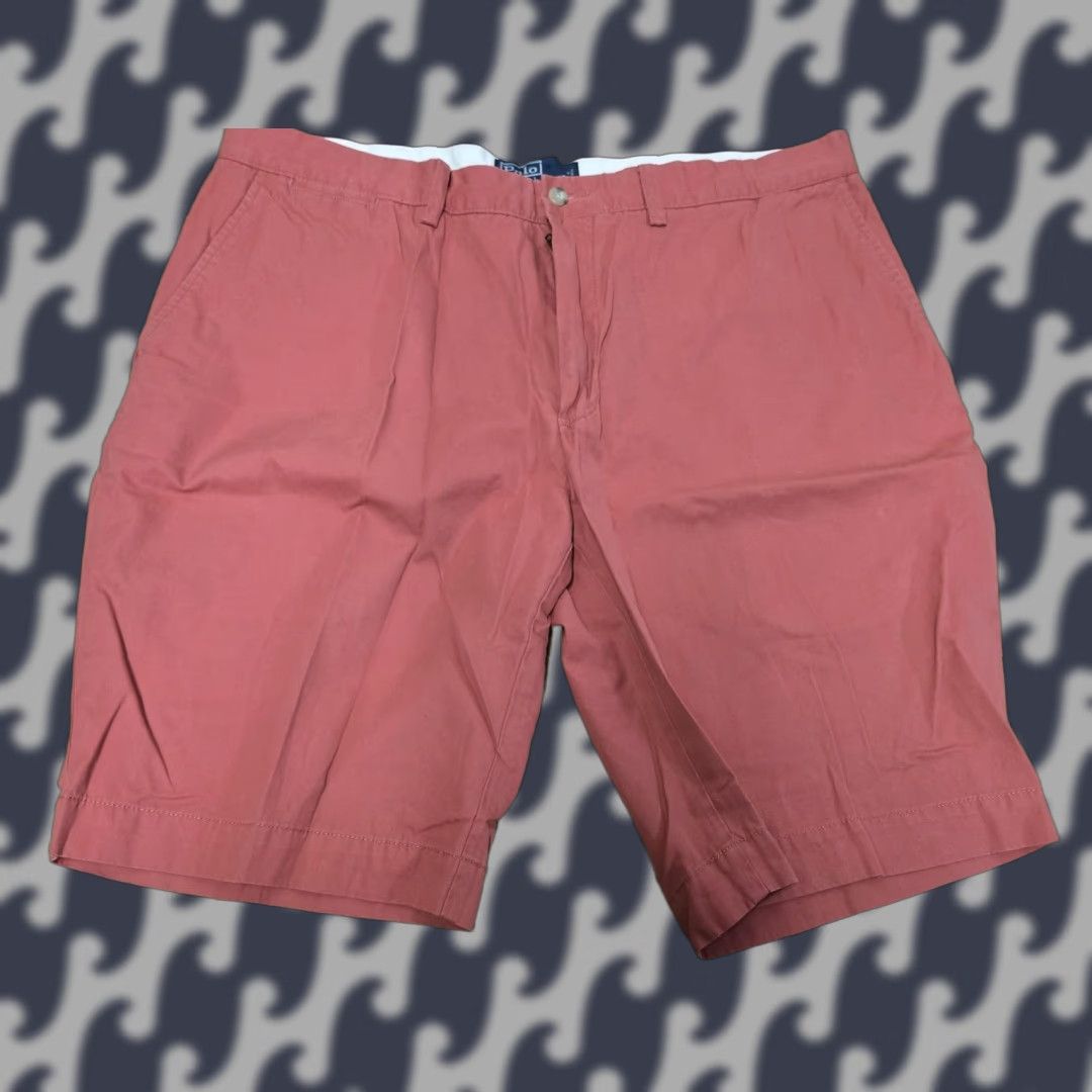 Polo Ralph Lauren Polo Ralph Lauren Shorts Mens 38 Chino Flat Front Salmon Red Pink Cotton Size US M / EU 48-50 / 2 - 1 Thumbnail