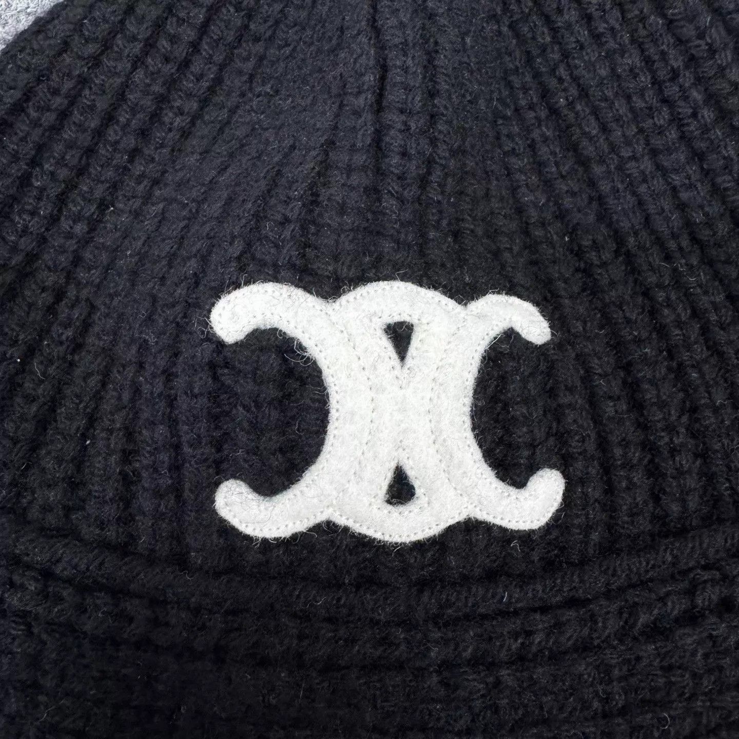 Celine Celine Triomphe Logo Knit Bucket Hat Black & White 99 New Size ONE SIZE - 4 Thumbnail