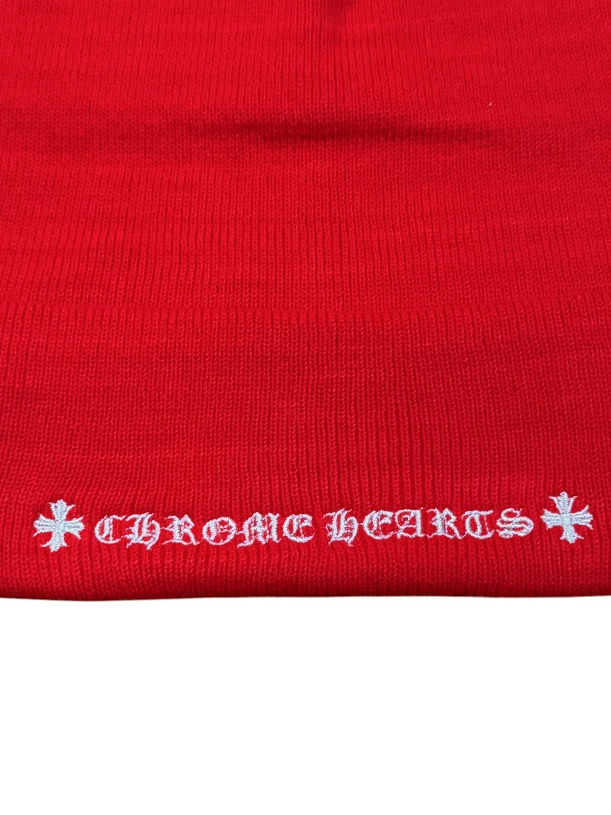 Chrome Hearts Chrome Hearts CH Logo Beanie Red White Size ONE SIZE - 4 Thumbnail