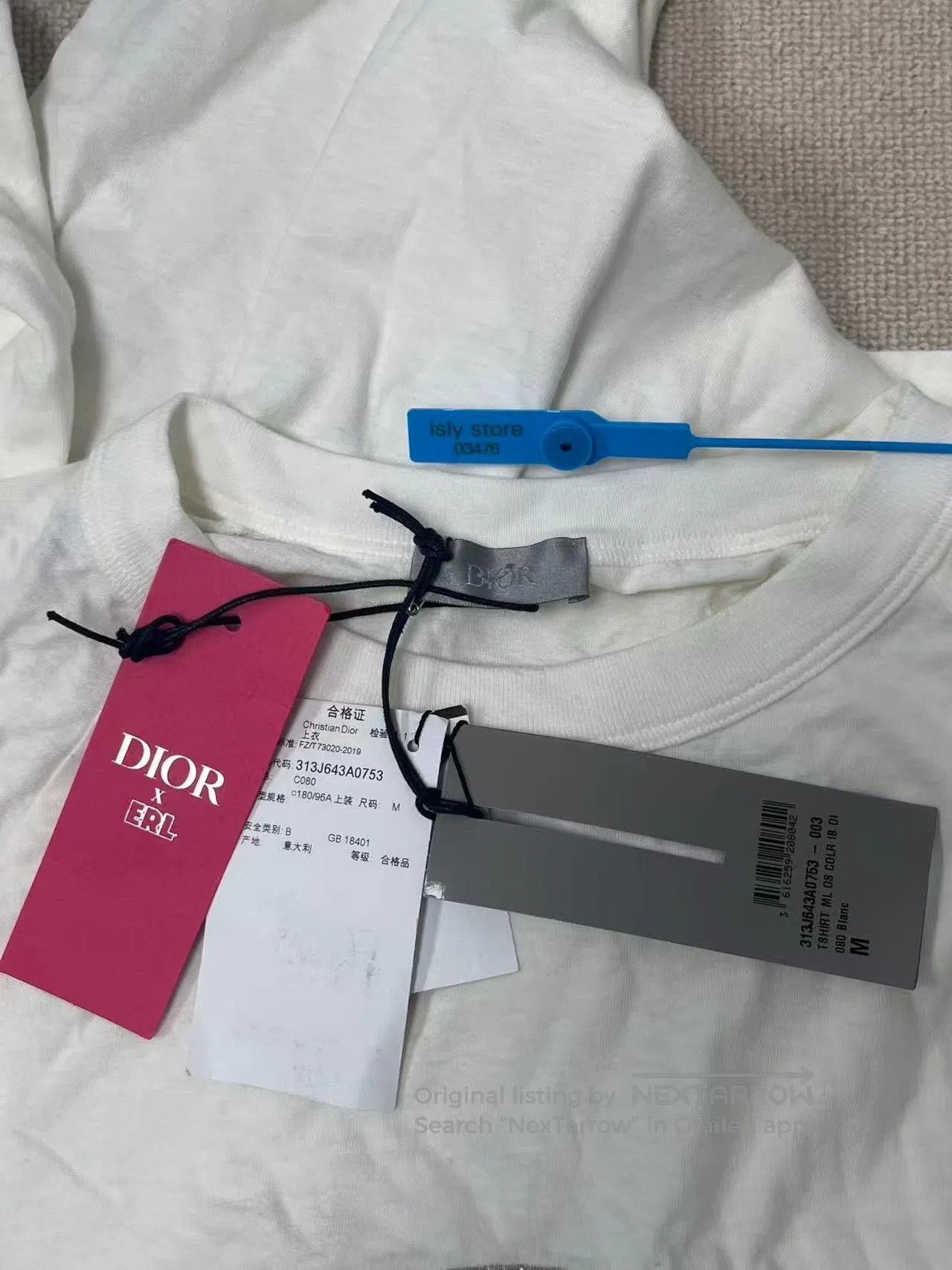 Dior DIOR Distressed Logo Embroidered Crewneck T-shirt. Size US M / EU 48-50 / 2 - 5 Thumbnail