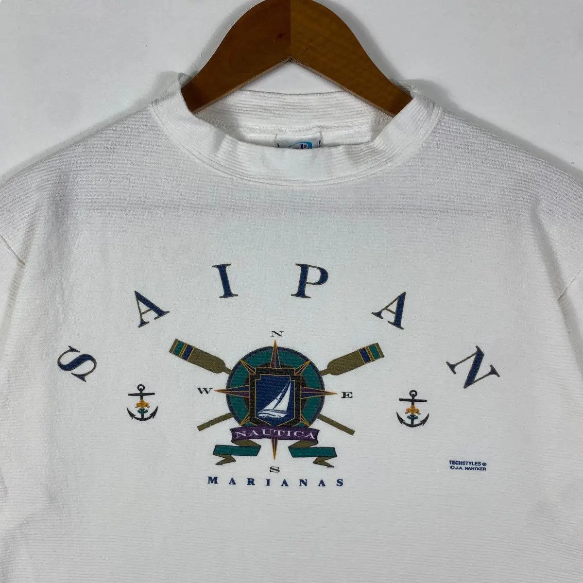 Vintage Vintage 90's SAIPAN MARIANAS Nautica Sailing Tee Shirt Size US M / EU 48-50 / 2 - 2 Thumbnail